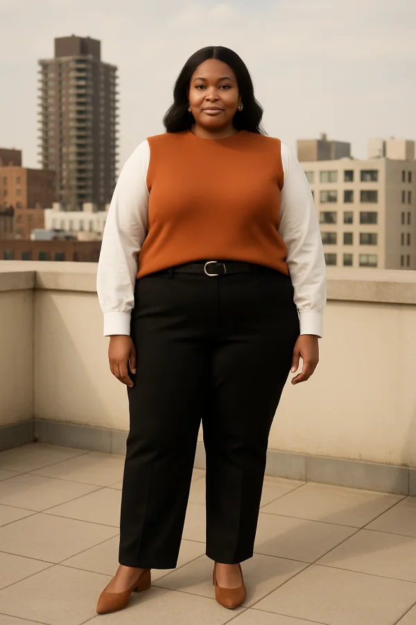 Checked Vest Office Chic