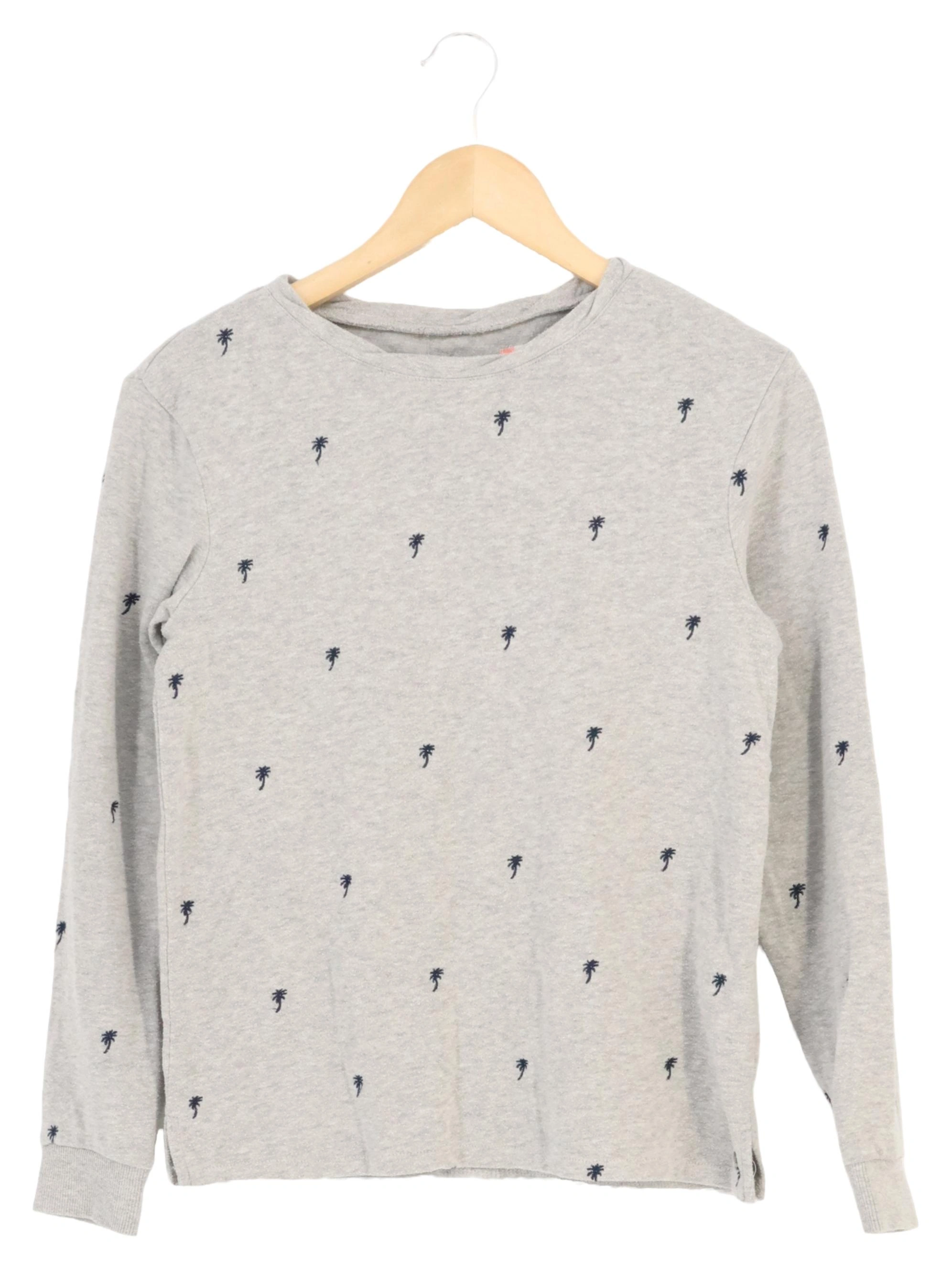 ROXY Kinder Pullover Grau 170 Langarm Palmen-Muster Sweatshirt 1
