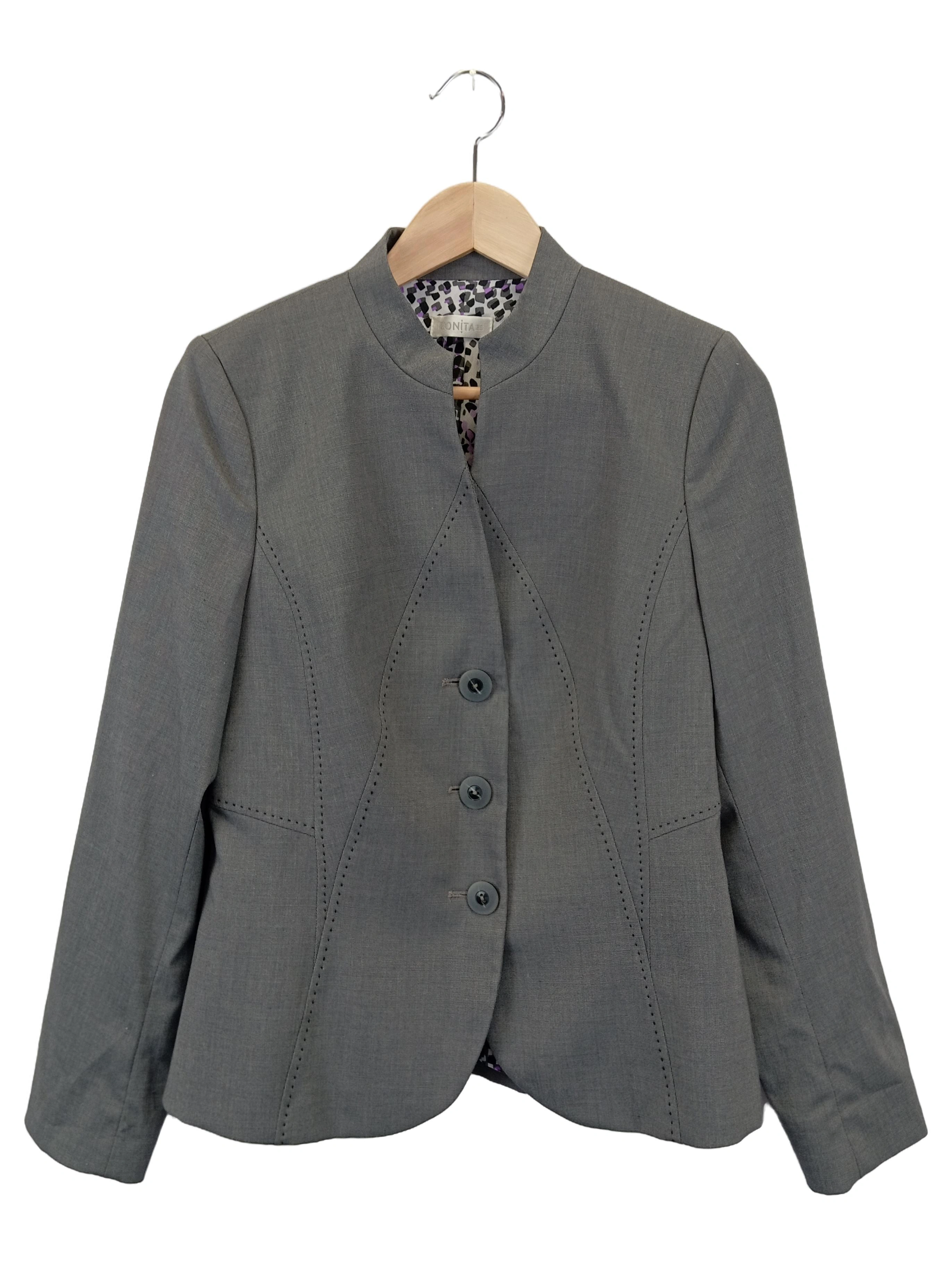 BONITA Blazer Damen Gr. 36/S Grau Elegant Business Jacke 1