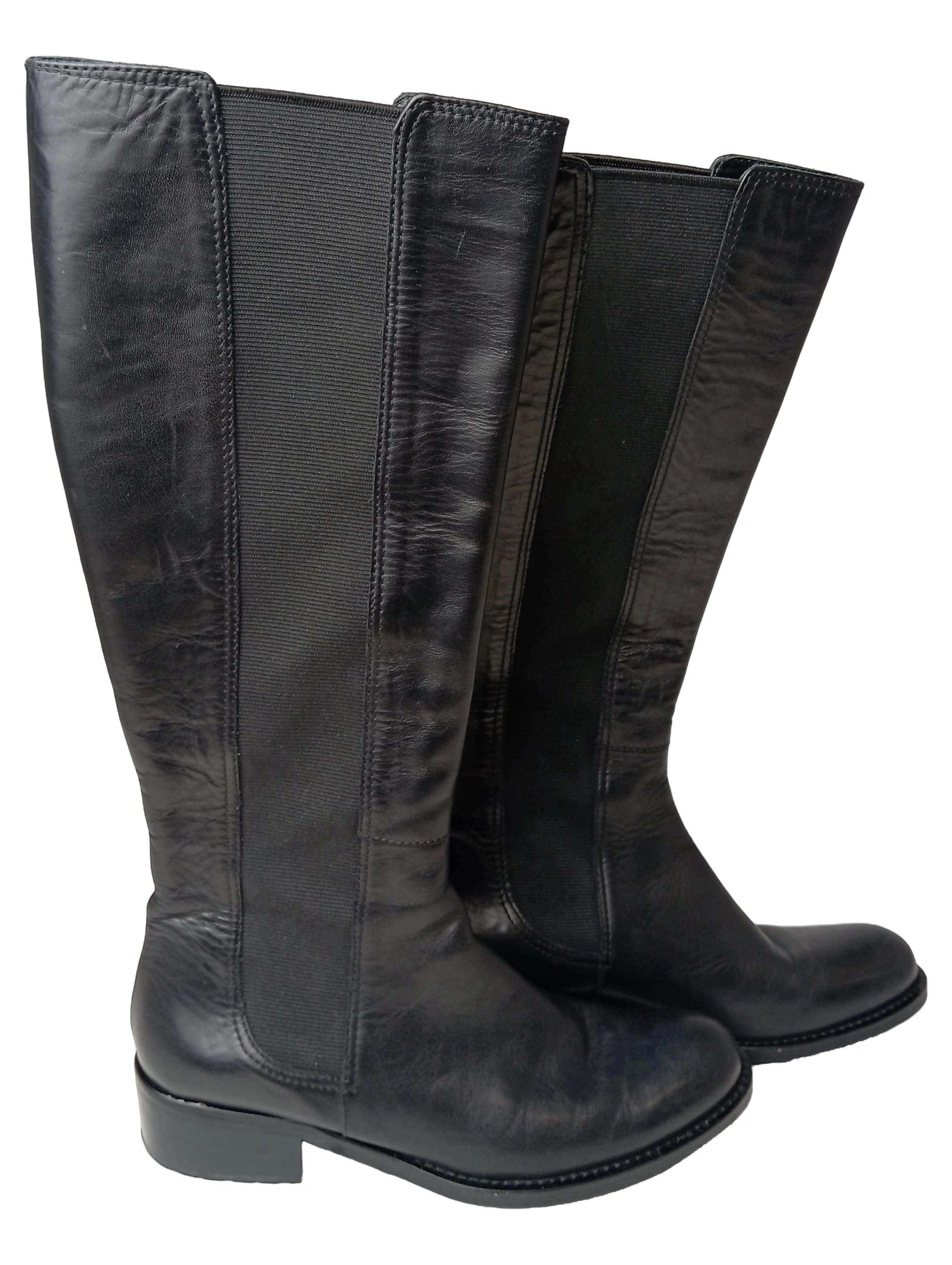 WALTER BAUER Damen Stiefel Gr. 36 Schwarz Kniehoch Elegant Klassisch 1