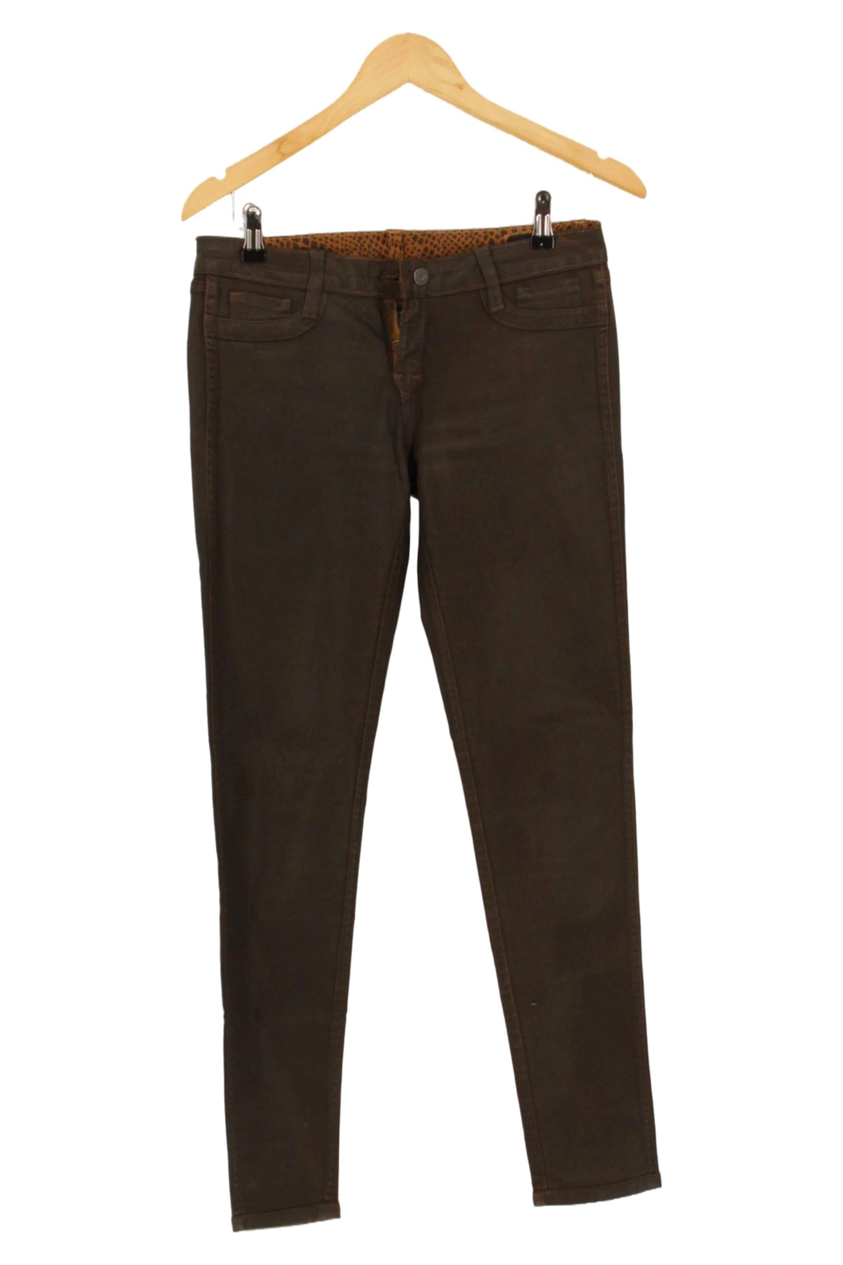 BLEULAB Damen Straight Leg Jeans W26/34/XS Braun Stretch Hose Uni 1