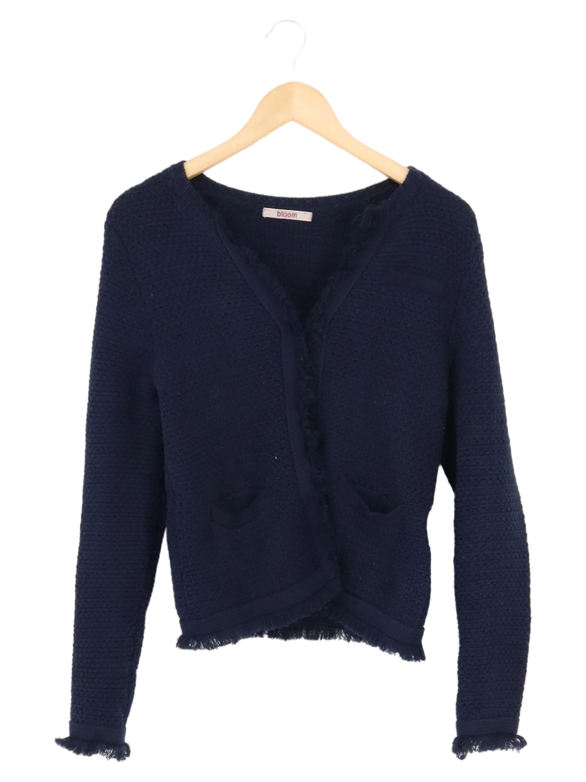 BLOOM Damen Strickjacke Gr. 34/XS Blau Klassisch Casual Baumwolle 1