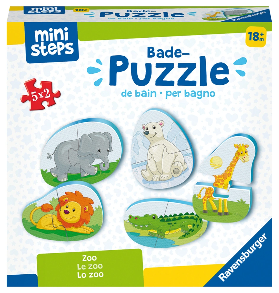 Ravensburger mini steps Bade-Puzzle Zoo Badespielzeug Tiere Mehrfarbig 1