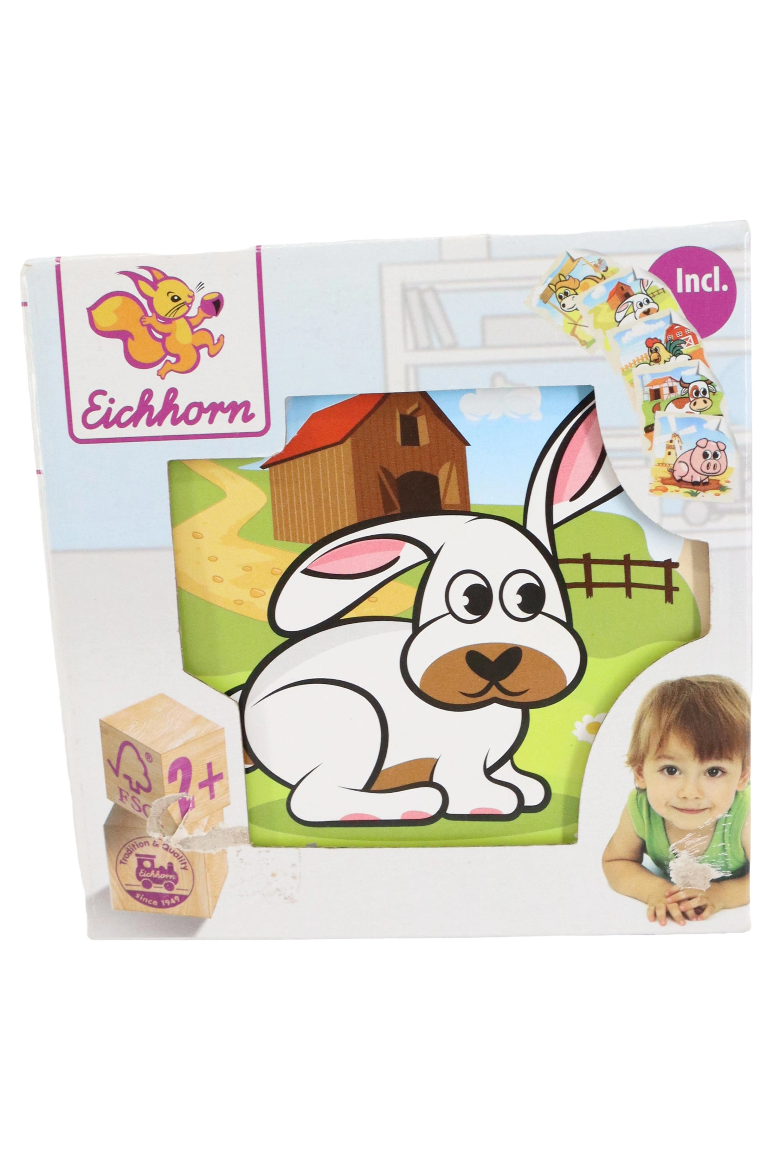EICHHORN Steckspiel Bauernhof Tiere Holz Puzzle Mehrfarbig Kinder Spielzeug 1