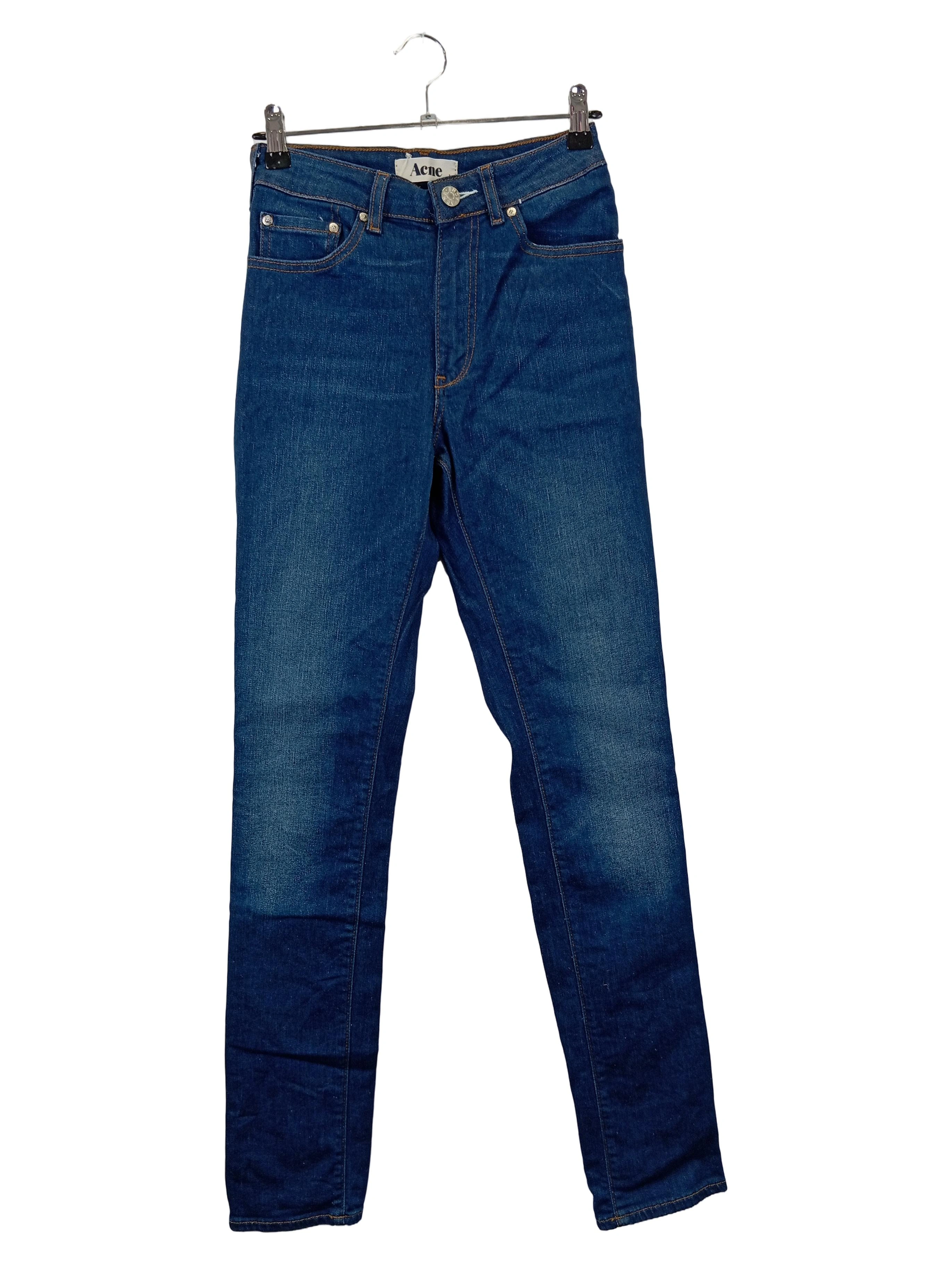 ACNE Damen Jeans Slim Fit W26/L32 Blau High Waist Casual 1