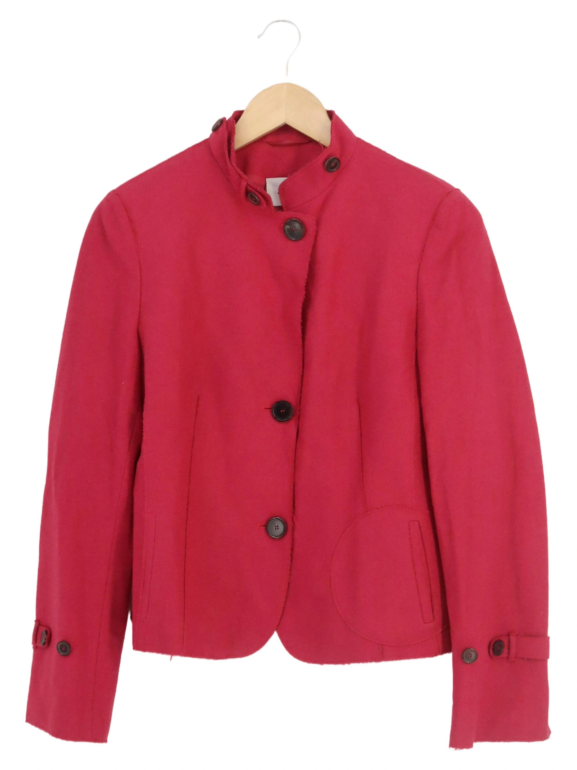 AKRIS Strickjacke Damen Gr. 38/M Rot Wolle Angora Elegant Luxuriös Business 1