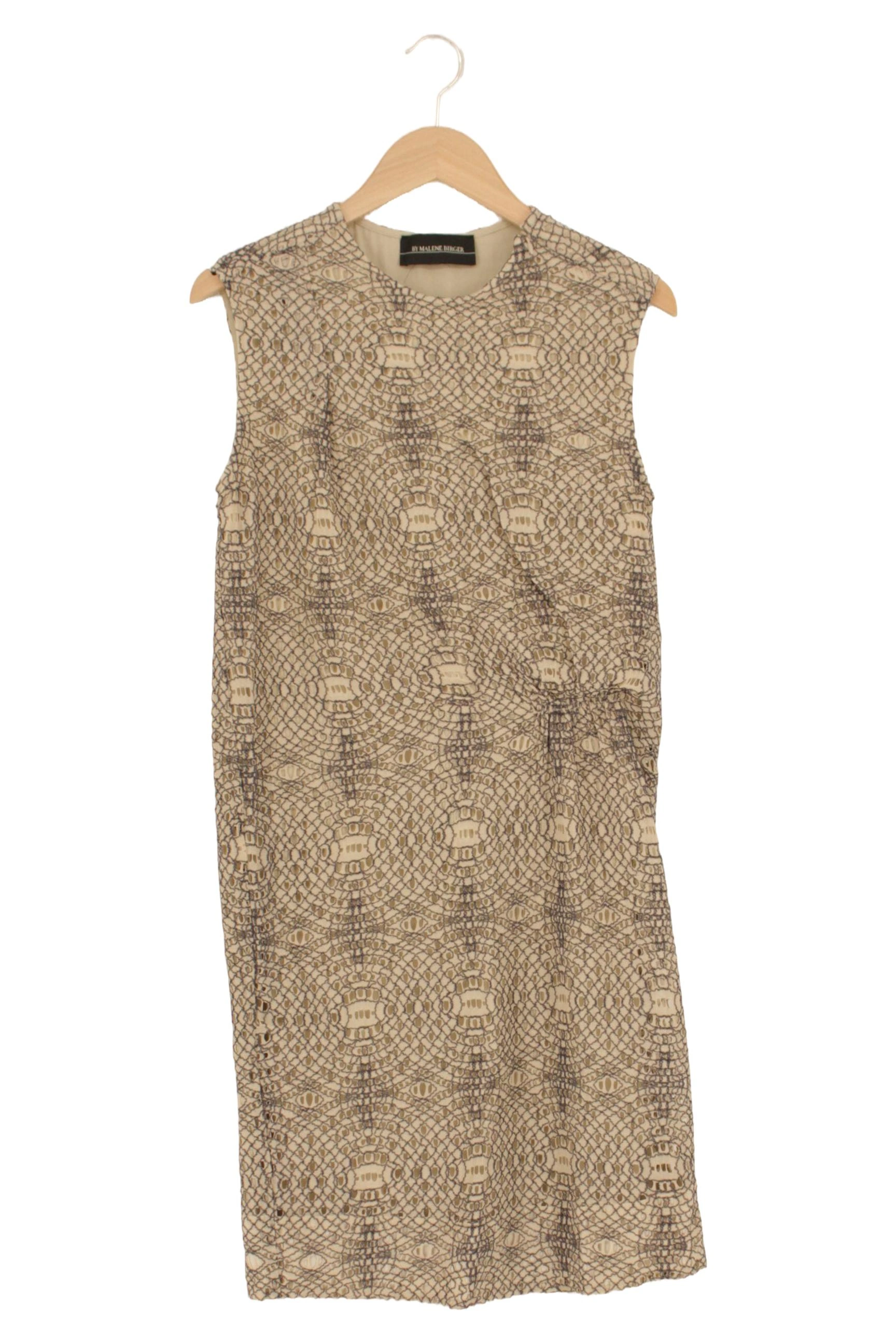 BY MALENE BIRGER Etuikleid Damen 34/XS Beige Grafisch Elegant 1