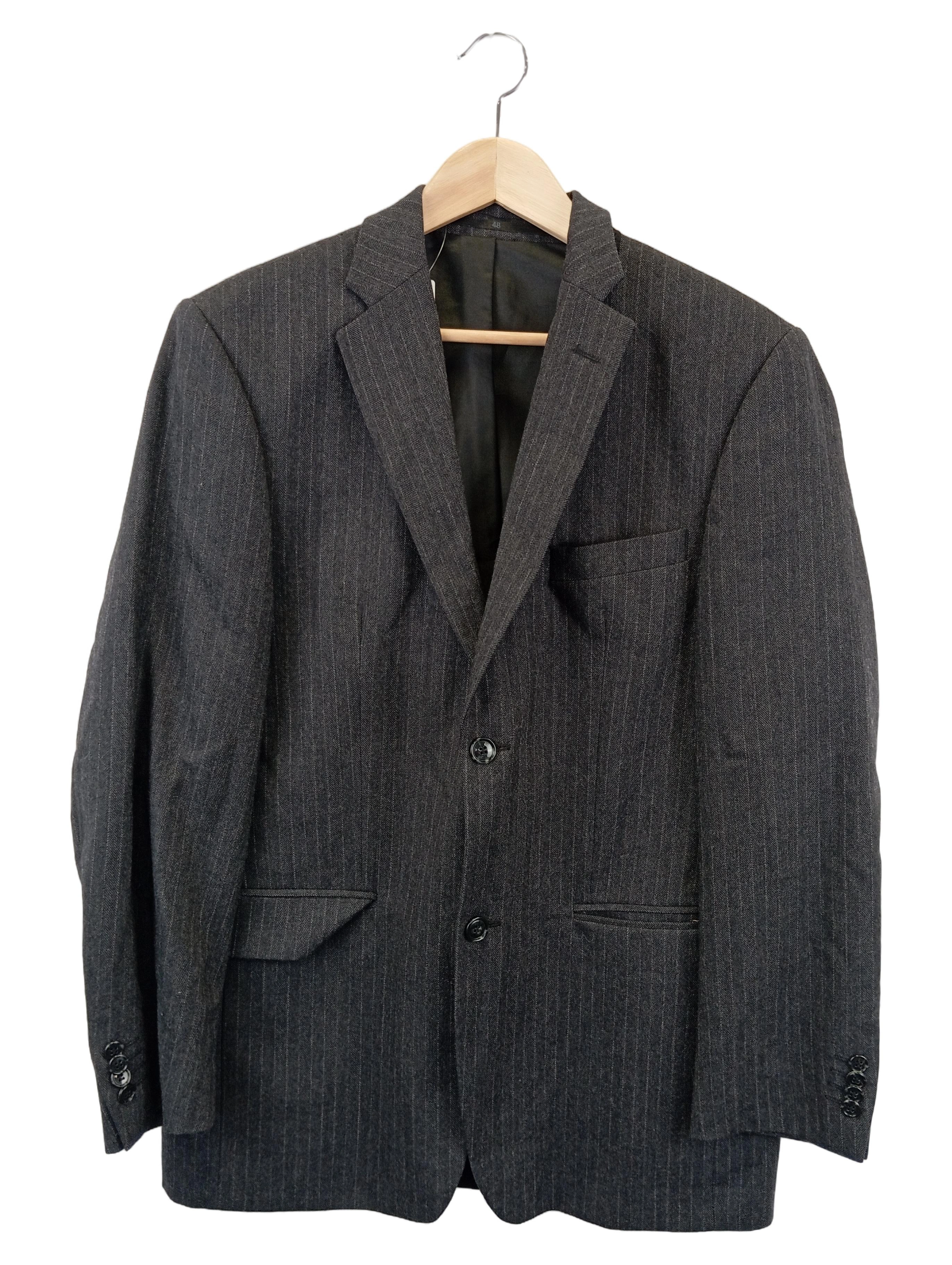 CASABLANCA Sakko Herren 48/M Grau Gestreift Business Klassisch Elegant 1