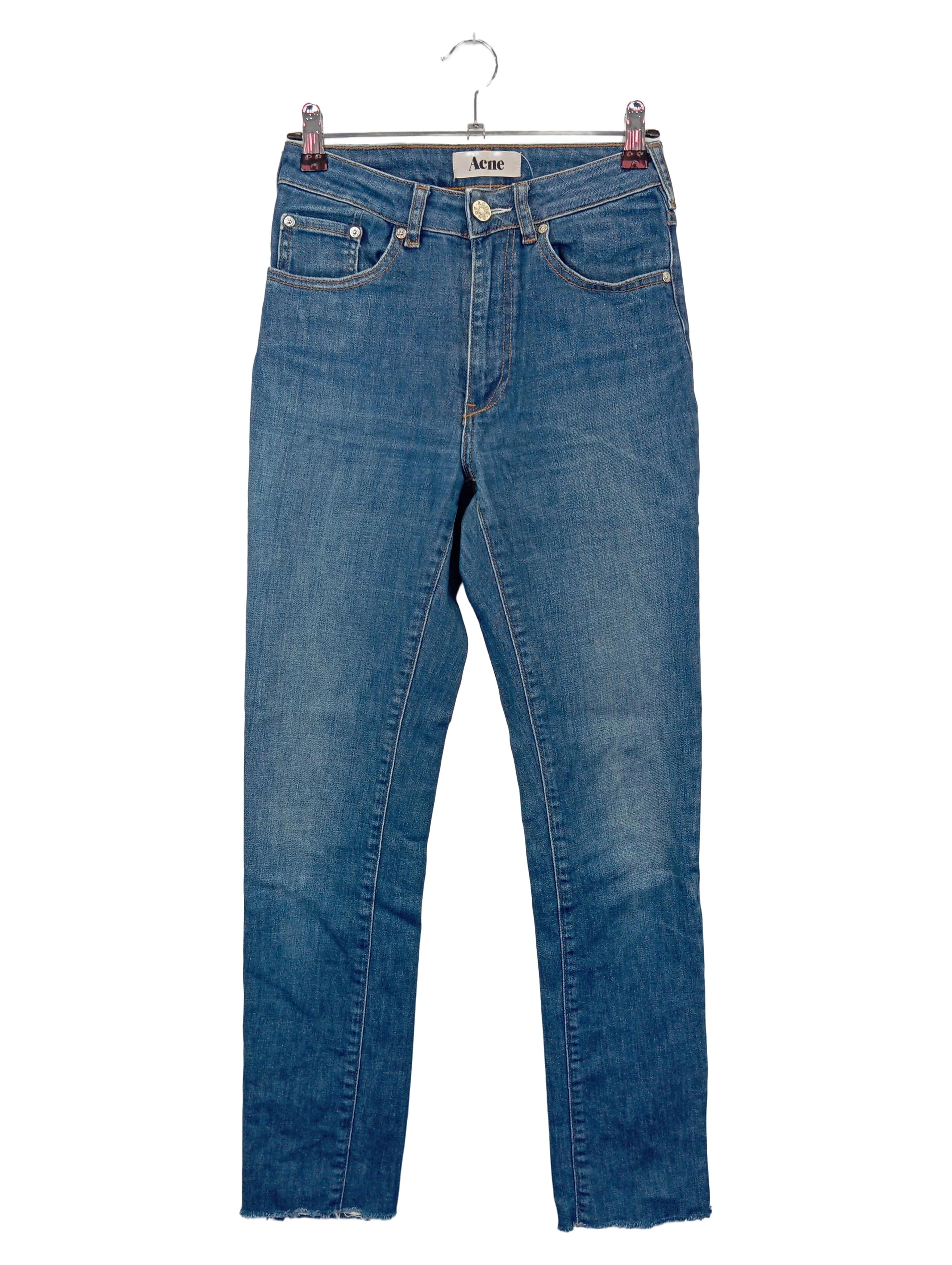 ACNE Needle Marine High Waist Jeans Damen W27/36/S Blau Stretch Denim 1