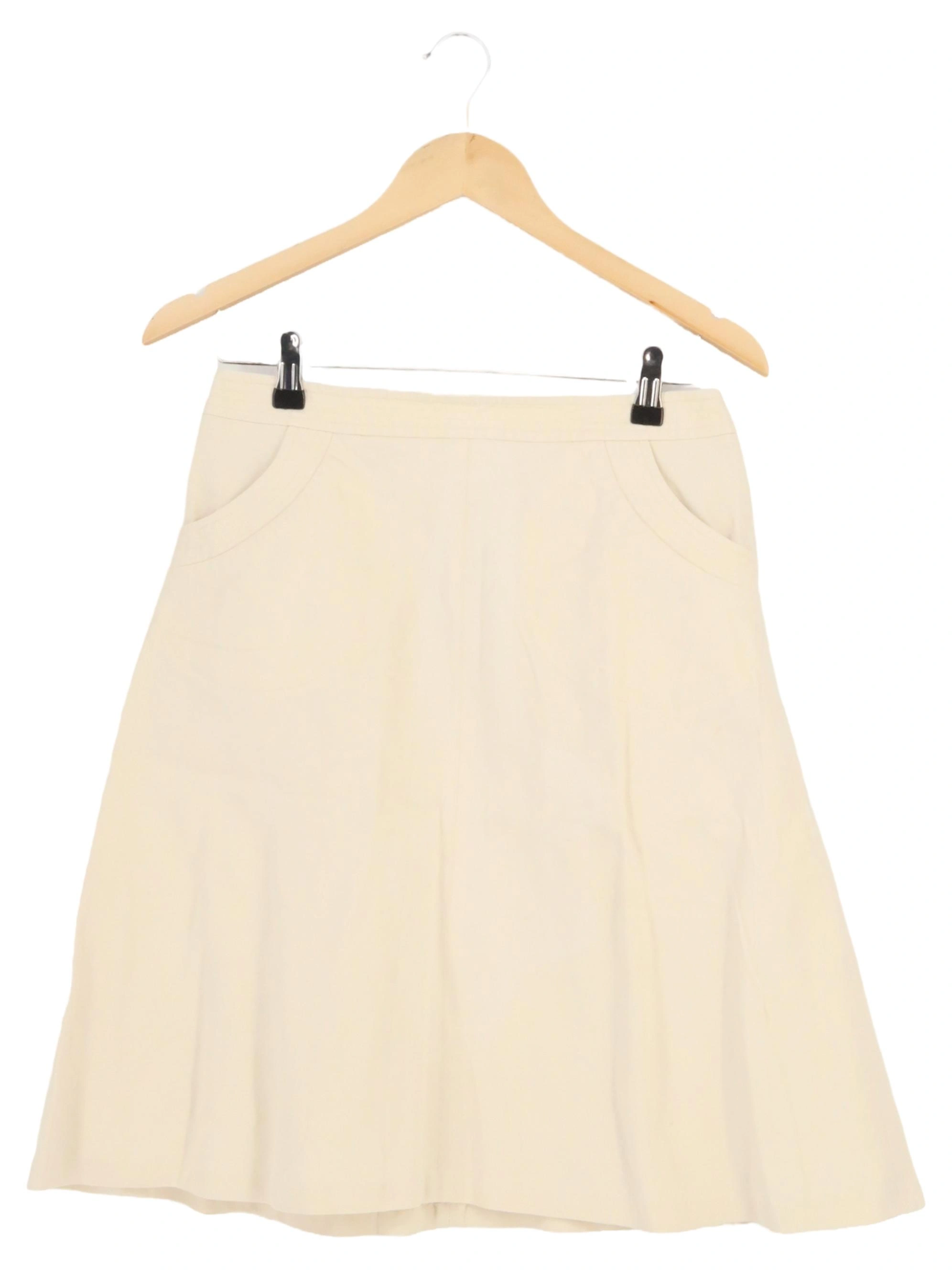 CYRILLUS Damen A-Linienrock Gr. 40/L Beige Klassischer Midirock Baumwolle 1