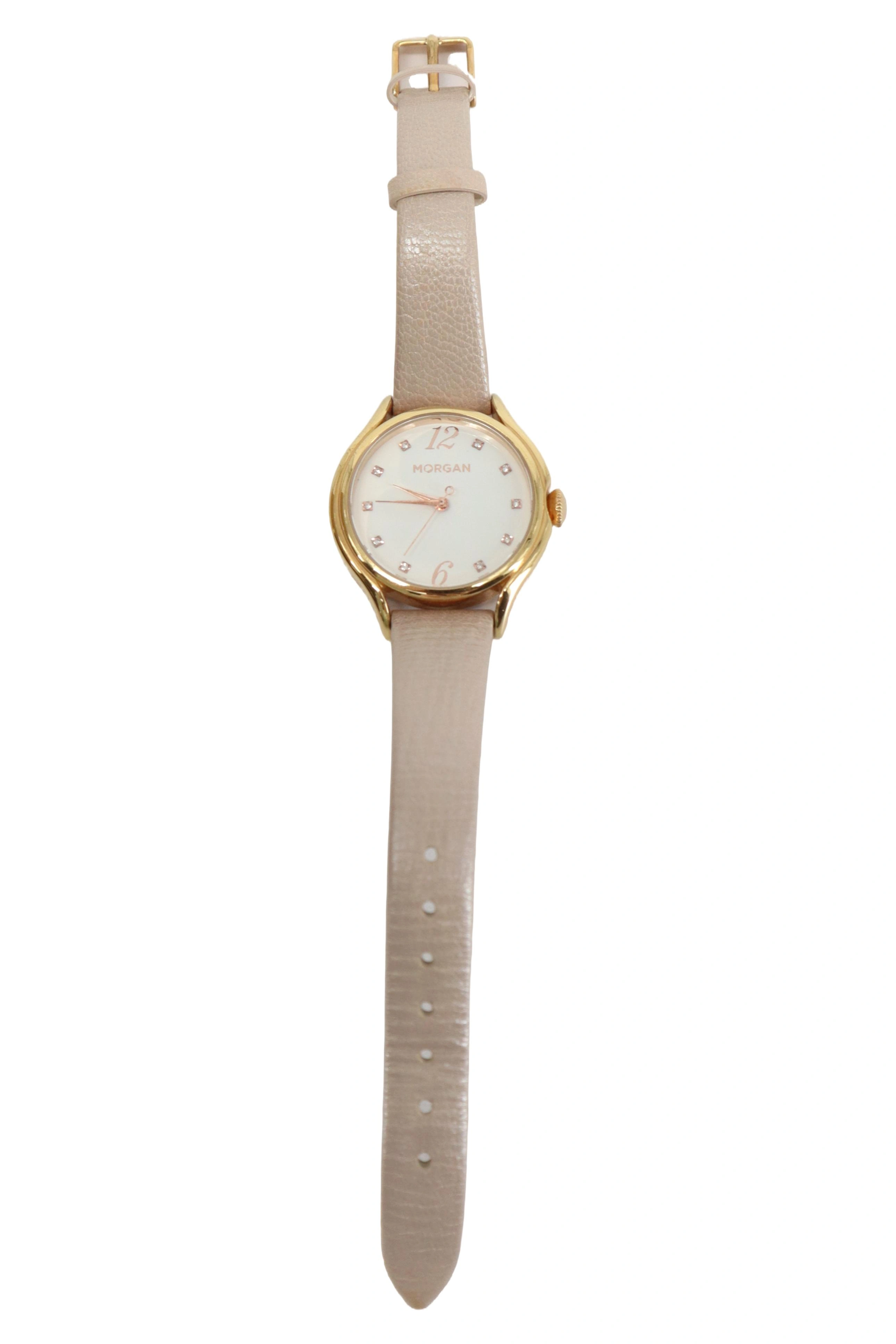 MORGAN Damen Armbanduhr M1217CRG Beige Leder Elegant Klassisch 1