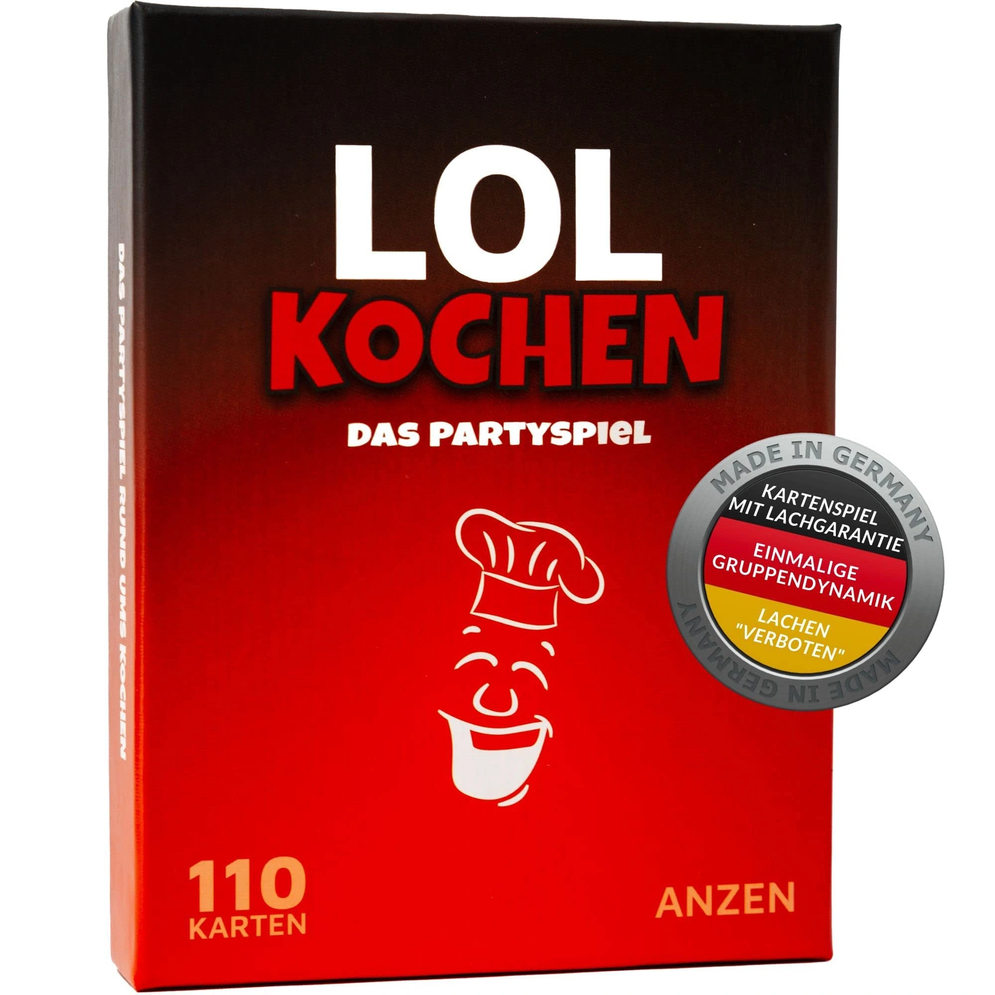ANZEN LOL Kochen Das Partyspiel Kartenspiel Lachgarantie 110 Karten Made Germany 1