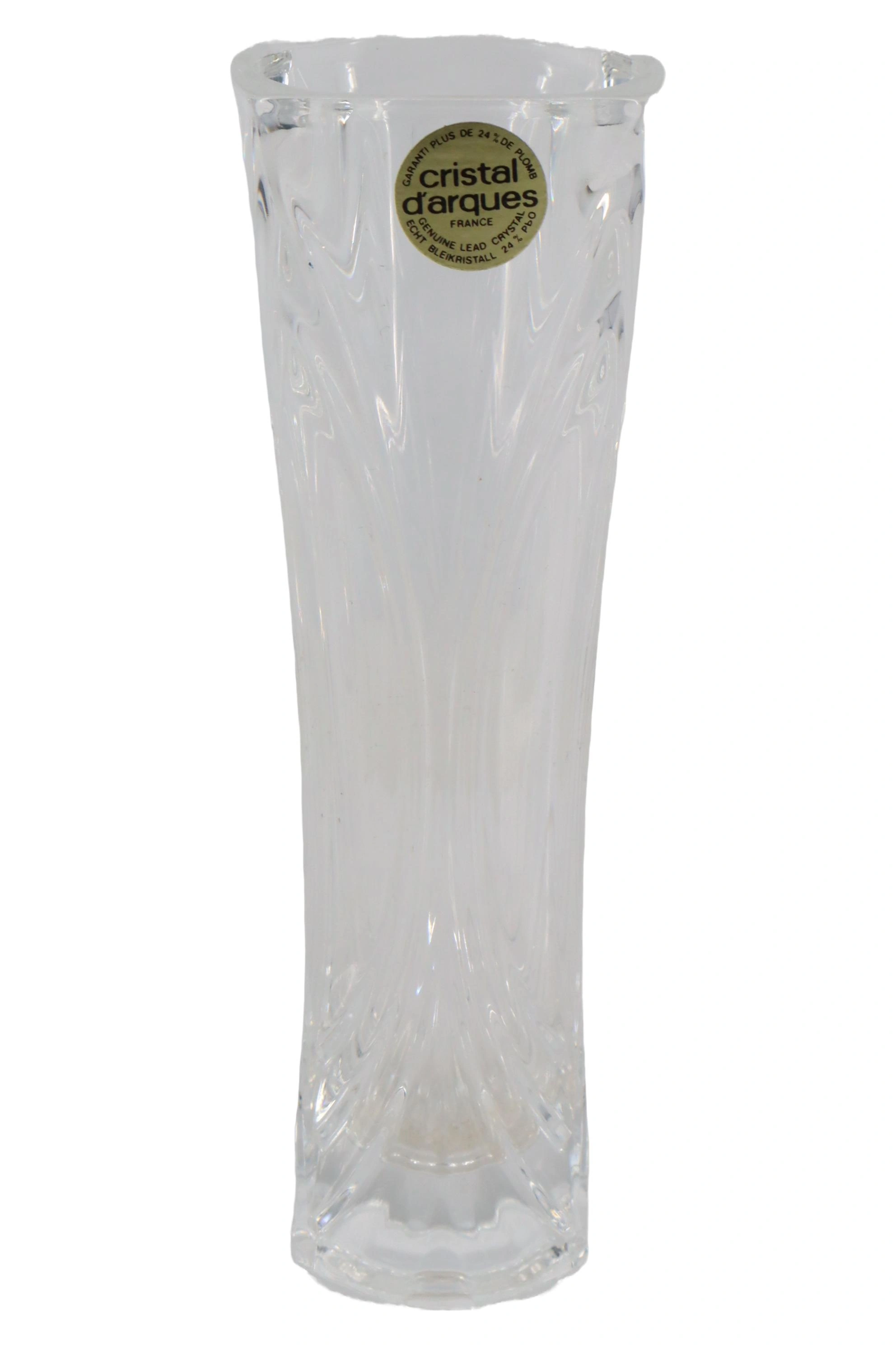 CRISTAL D ARQUES Vase Elegant Transparent Glas 17cm Strukturmuster Blumenvase 1