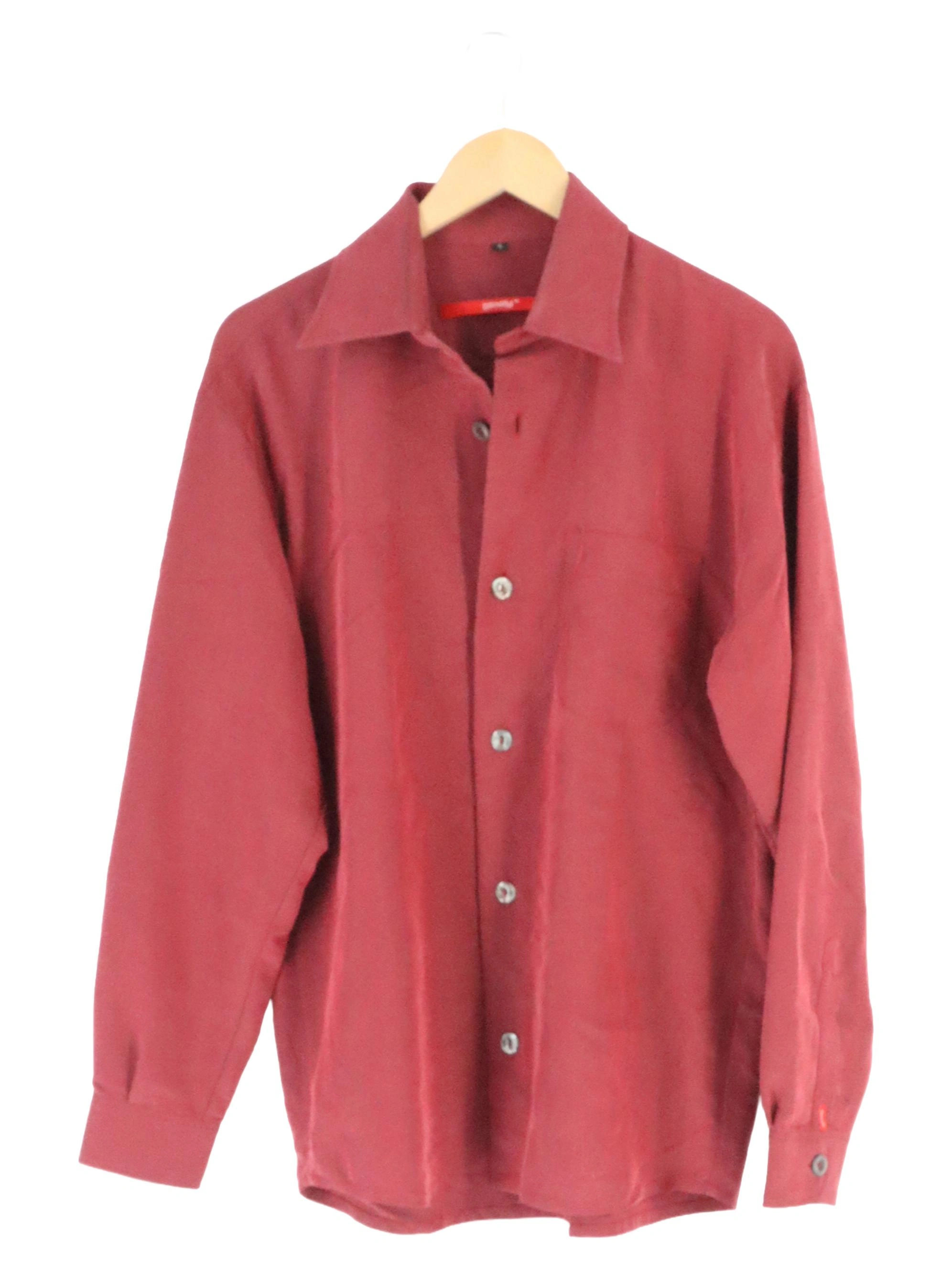 SIGNUM Herren Freizeithemd Rot Gr. 46/S Casual Langarm Hemd 1