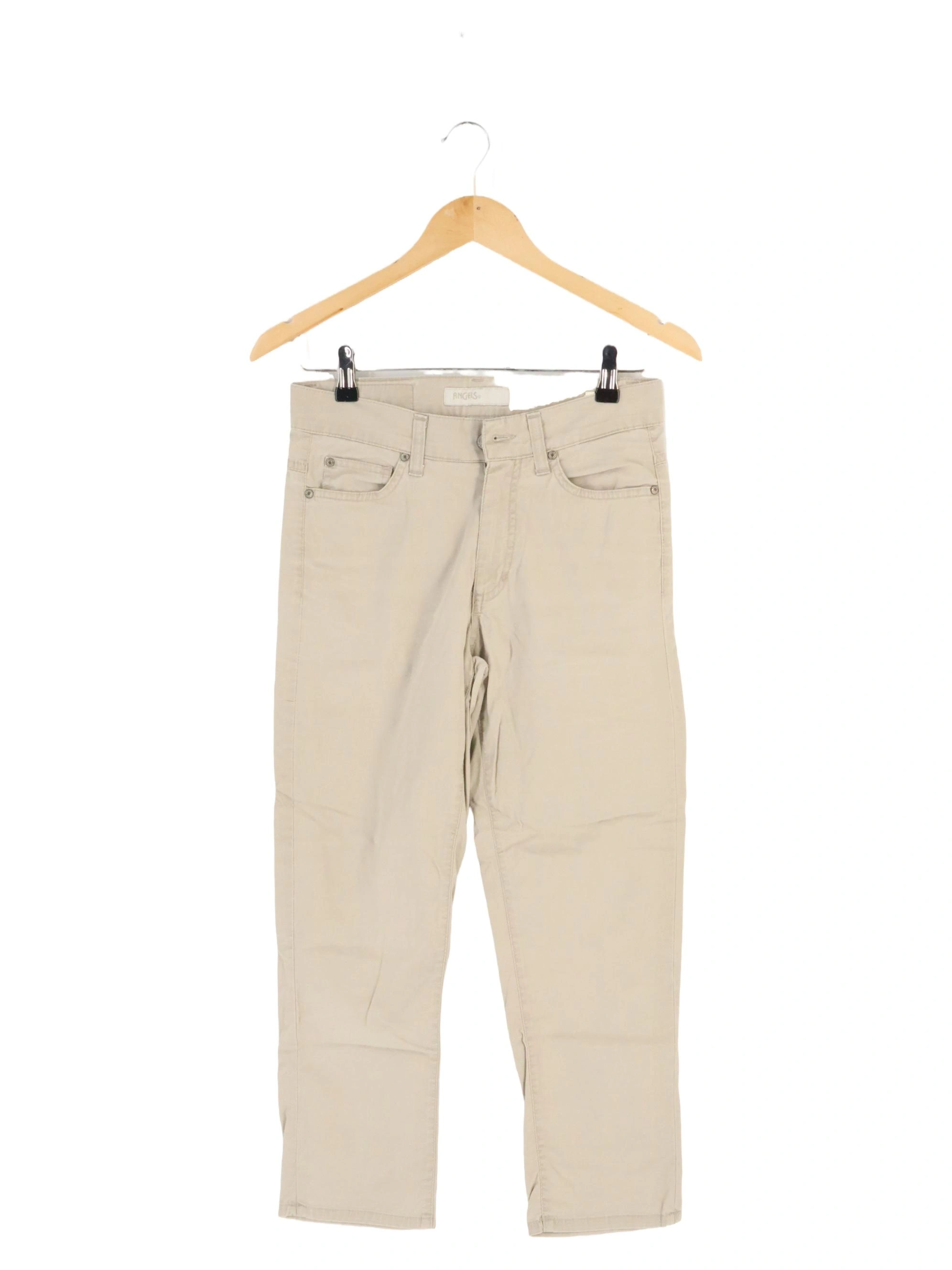 ANGELS Damen Stoffhose Gr. 34 Beige Casual Klassisch 1