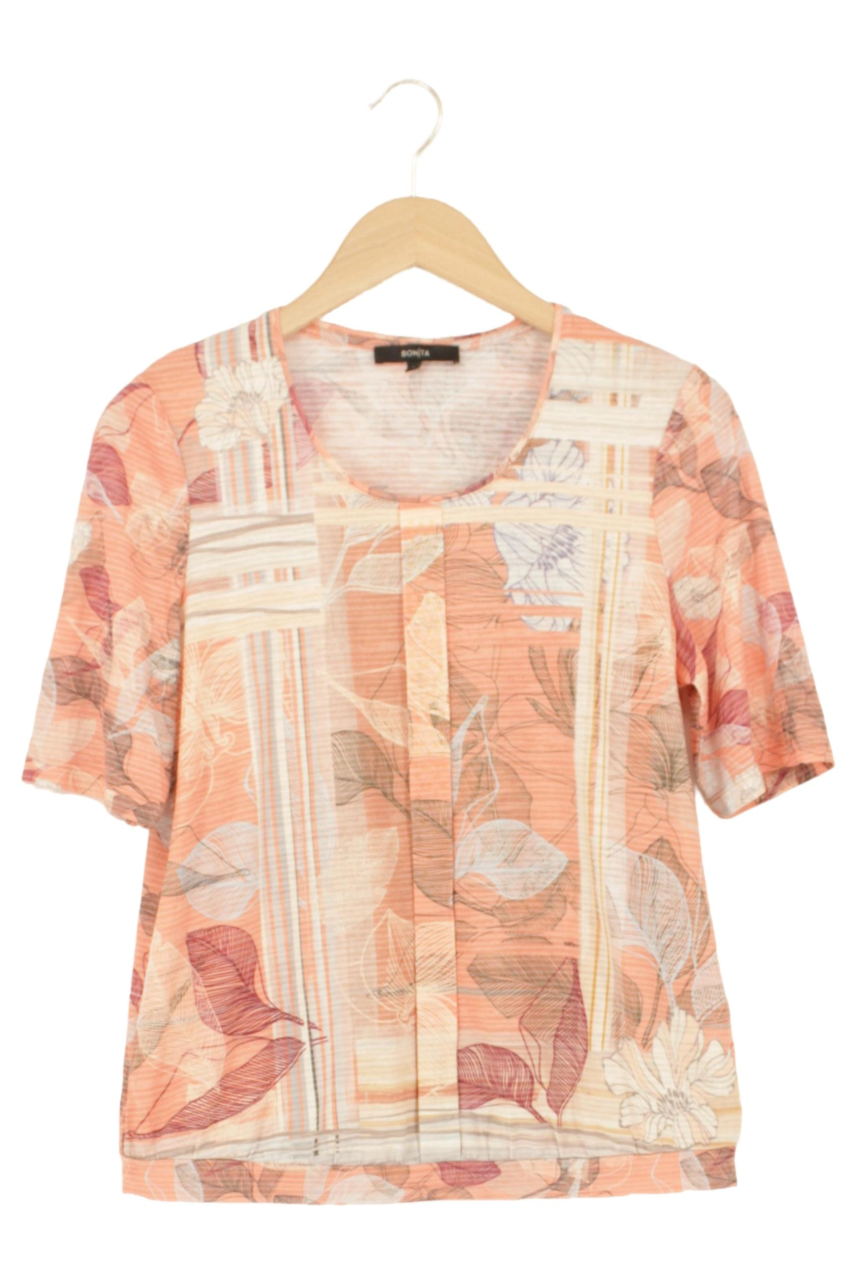 BONITA T-Shirt Damen Gr. 36/S Rosa Florales Muster Kurzarm Casual 1