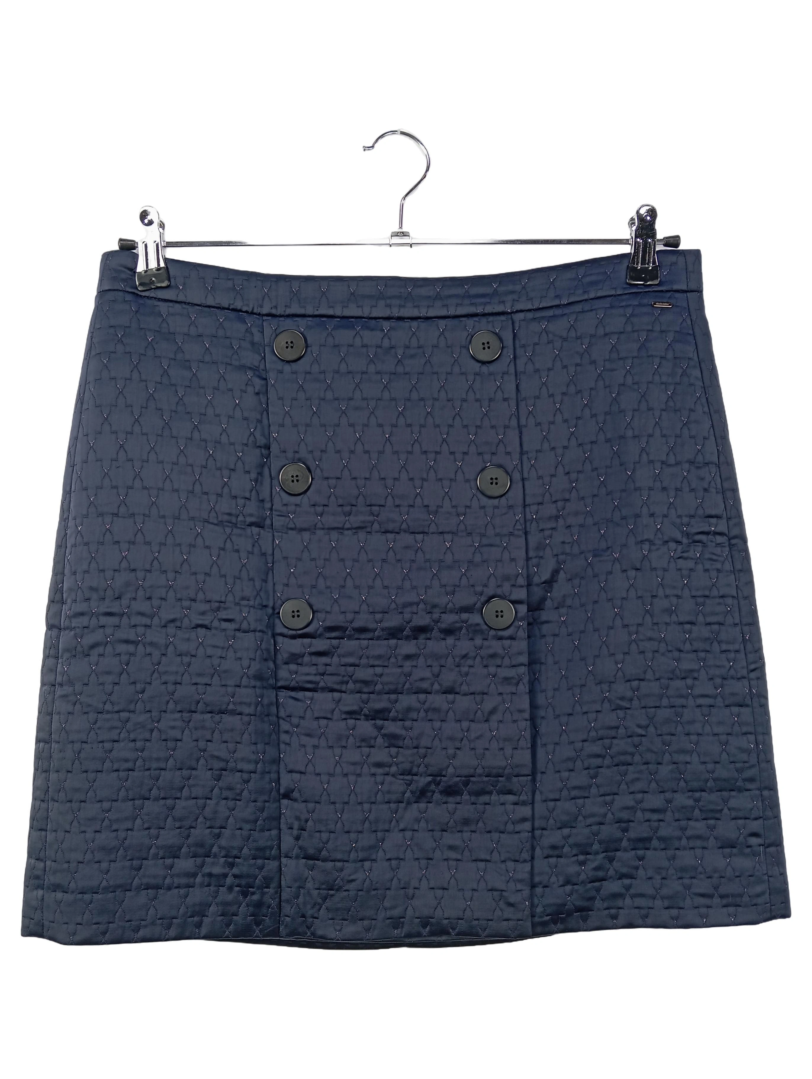 CLAUDIA STRäTER Damen Faltenrock Gr. 40/L Blau Gesteppt Elegant Klassisch 1