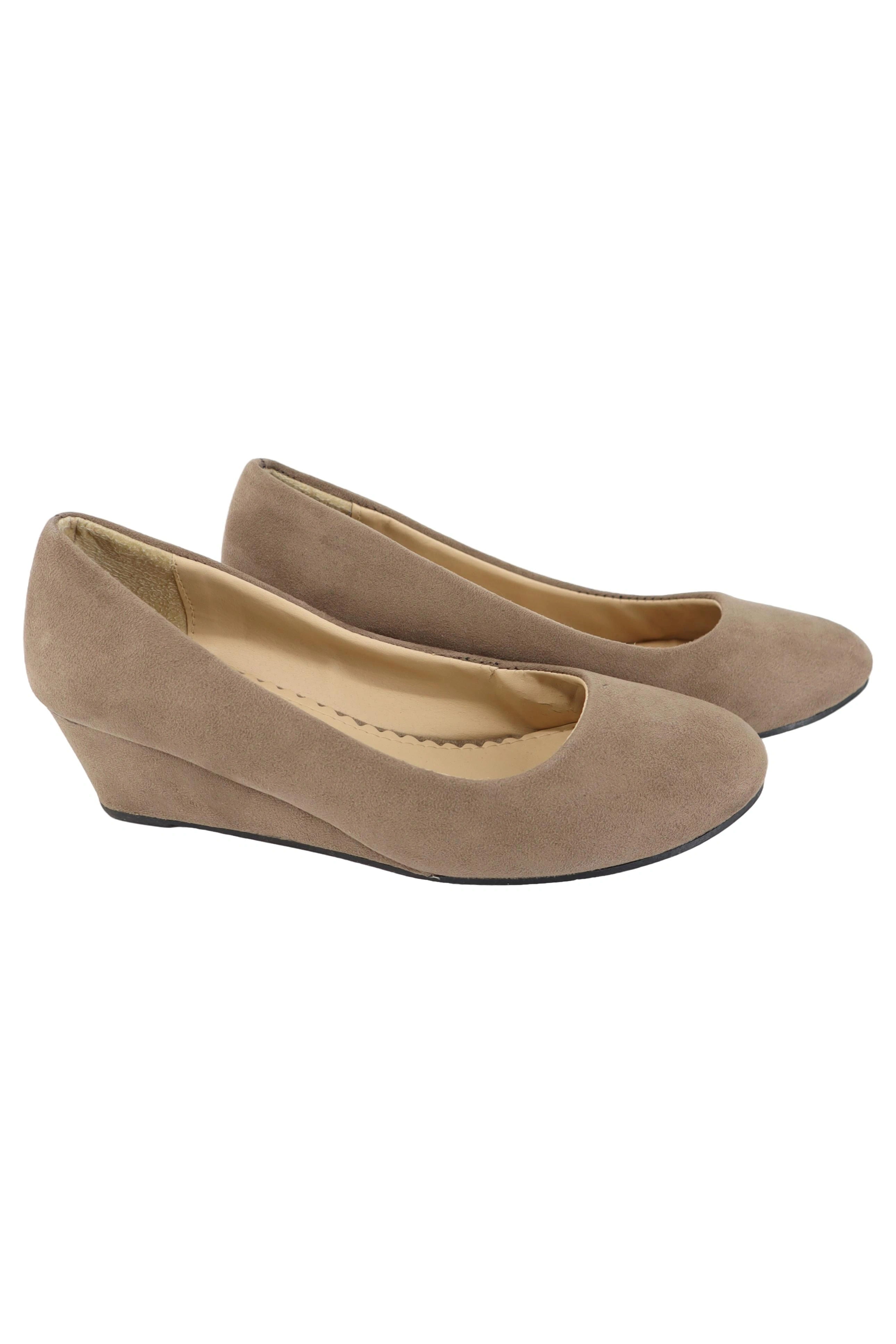 FOREVER NEW Ballerinas Damen Gr. 38 Beige Keilabsatz Elegant Casual 1