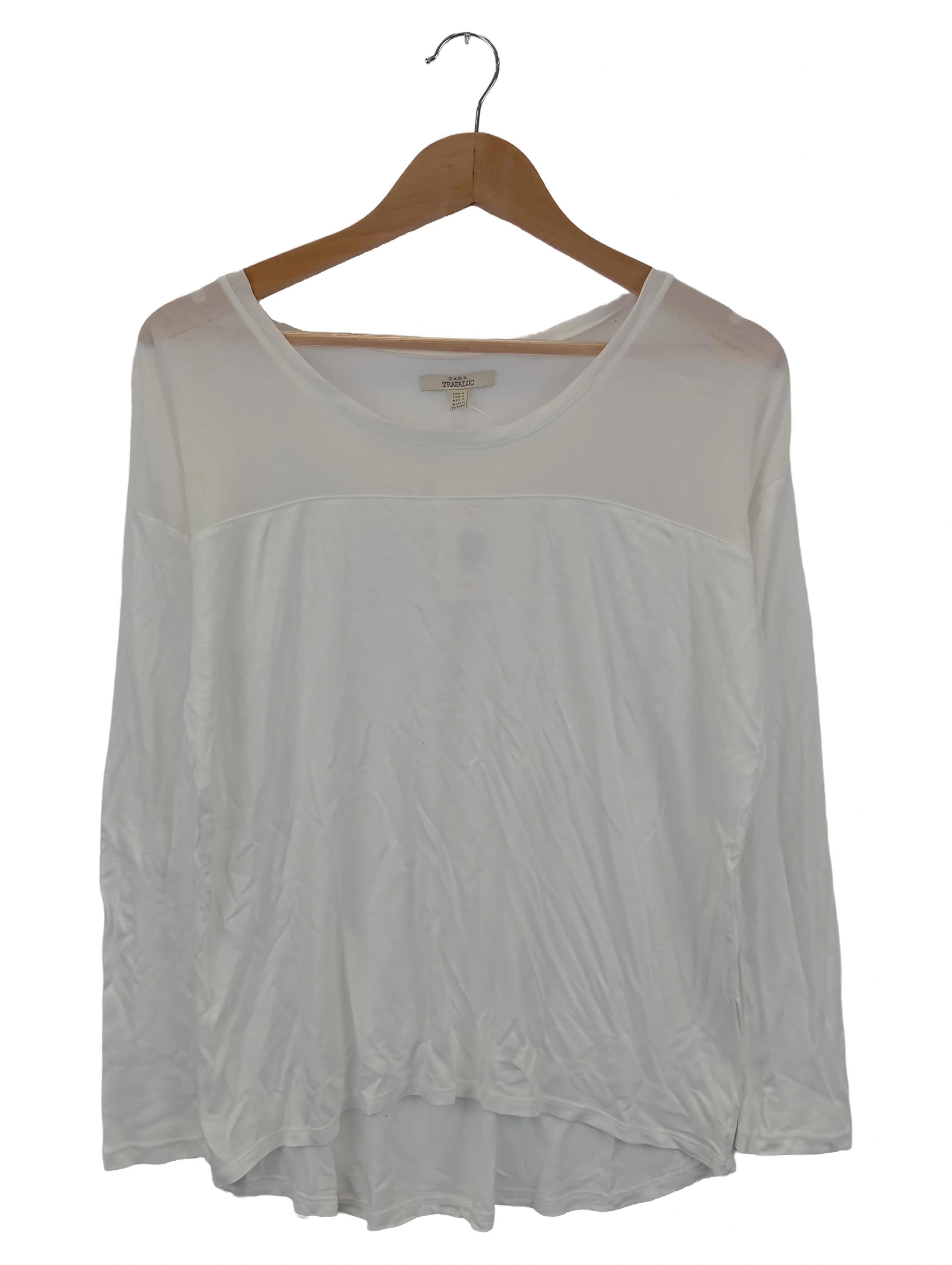 TRF BY ZARA Damen Langarmshirt Gr. 36;S Weiß Casual Basic 1