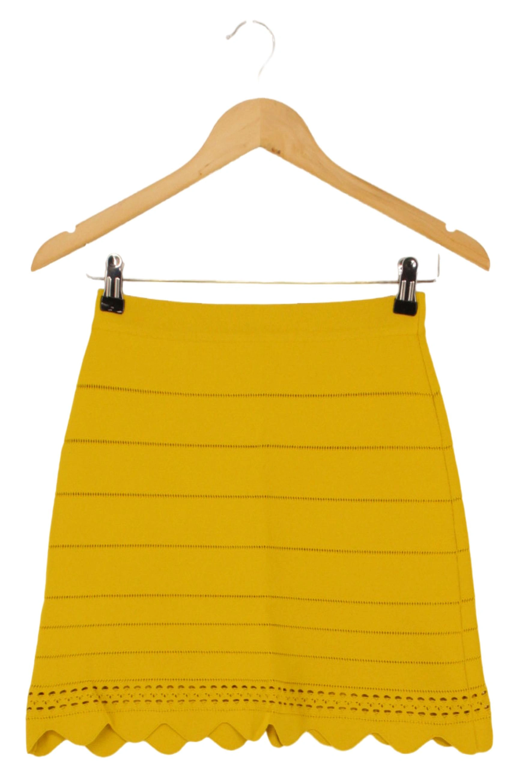 CHLOé Minirock Damen 34/XS Gelb Elegant Lochmuster Saum 1