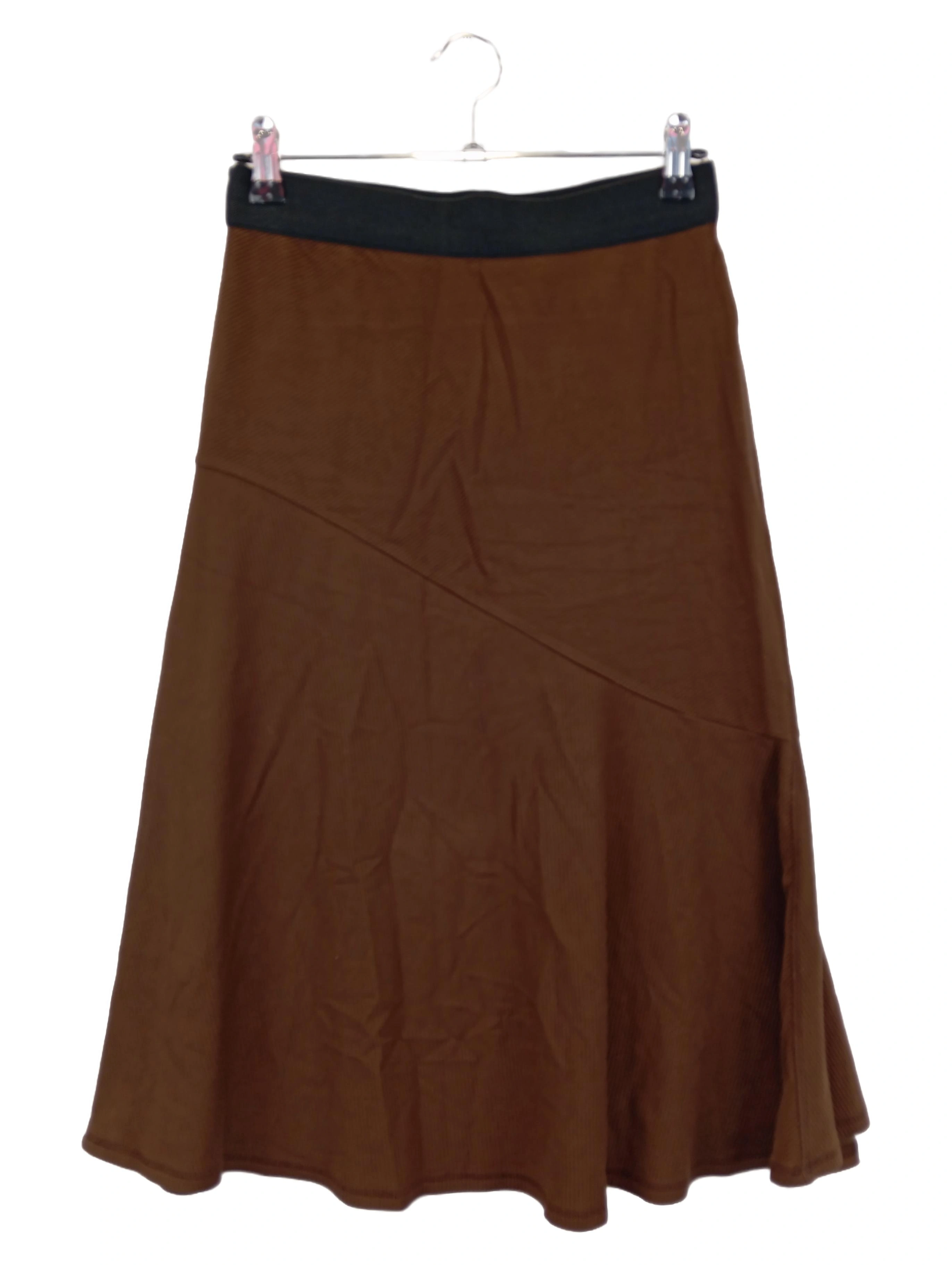 BY MALENE BIRGER Damen A-Linienrock Gr. 34/XS Braun Elegant Midirock 1