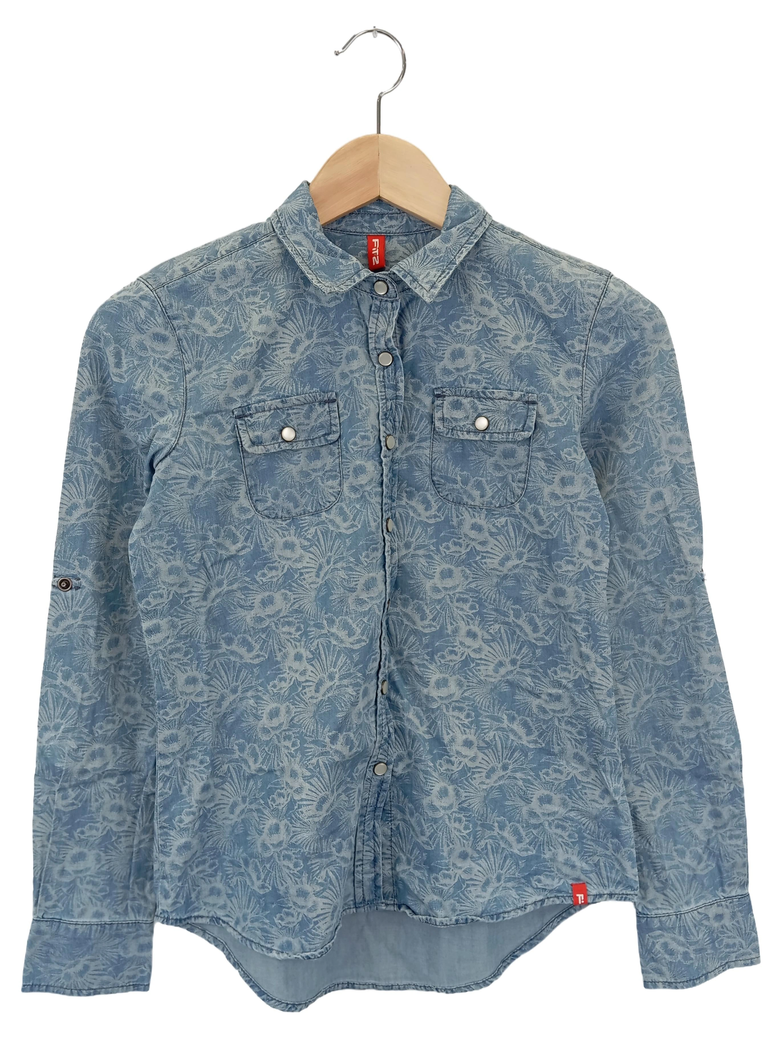 FIT-Z Bluse Kinder Gr. 152 Blau Floral Muster Casual Langarm Baumwolle 1