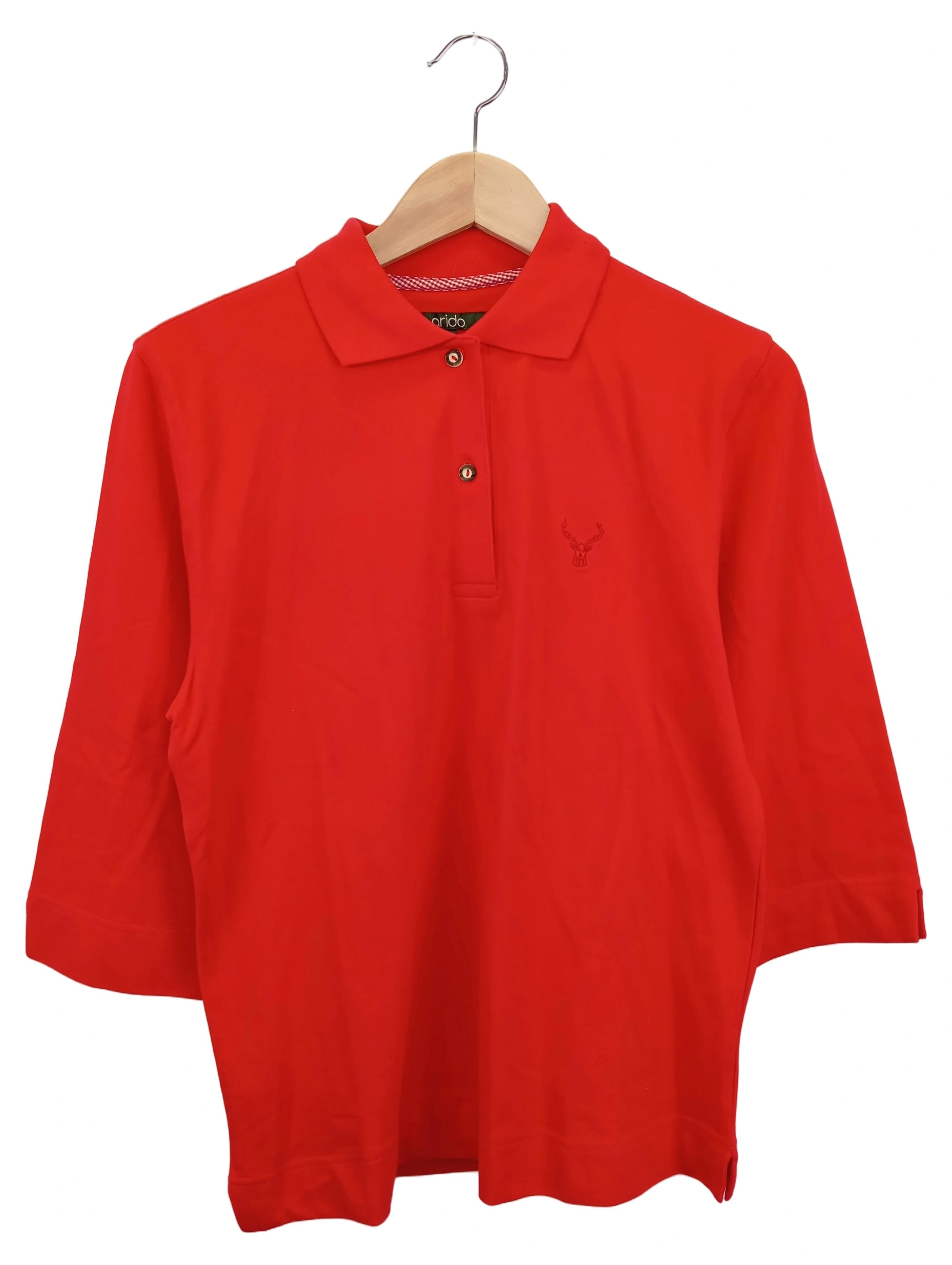 ARIDO Damen Poloshirt Rot Gr. 38/M Casual Sportlich 3/4-Arm 1