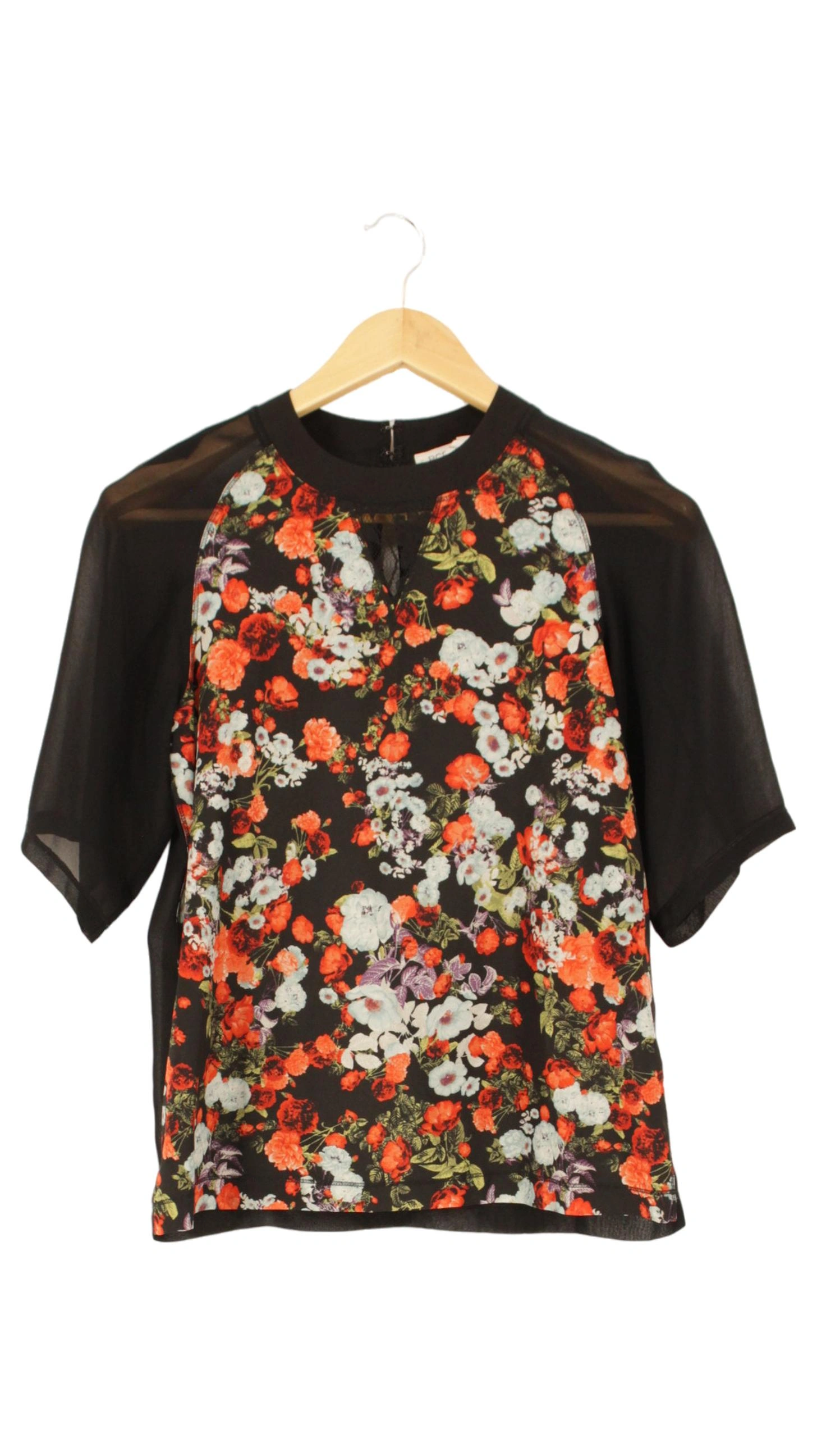 BCBGENERATION Damen Bluse 34/XS Schwarz Floral Casual Modern 1