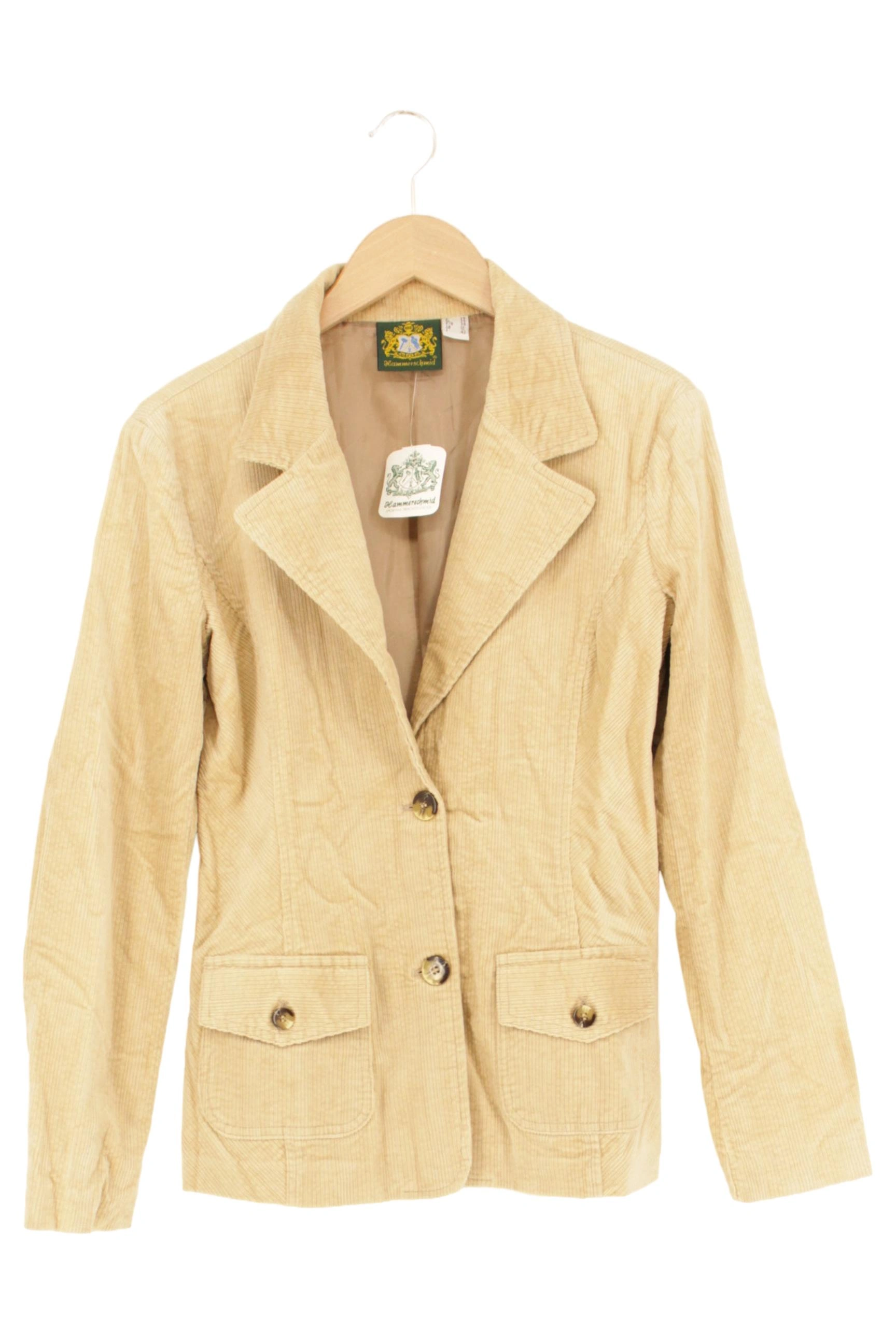 HAMMERSCHMID Cordjacke Damen Gr. 36/S Beige Klassisch Langarm 1