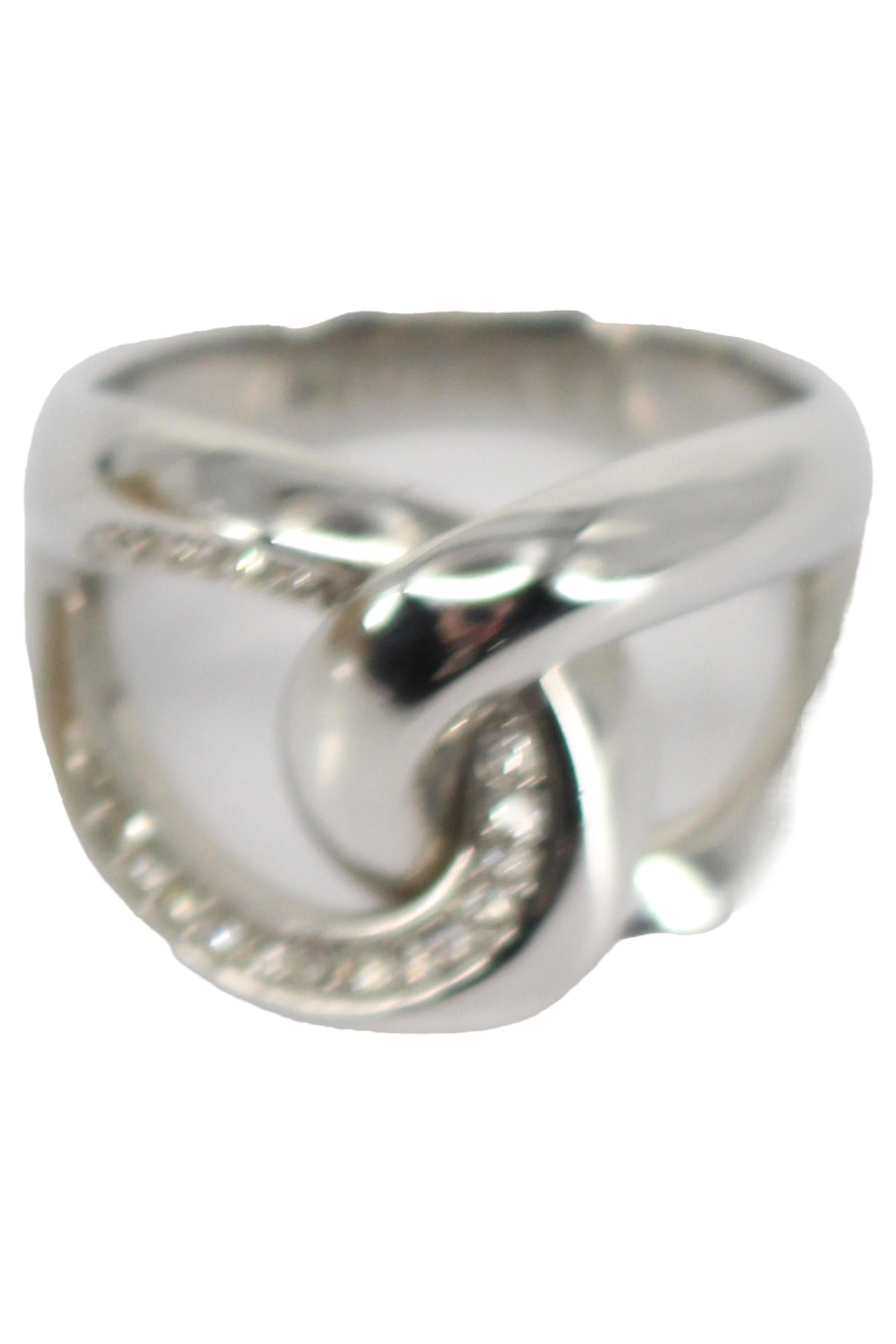 FOSSIL Damen Ring Größe 6.5 Silber Edelstahl Elegant Strasssteine 1
