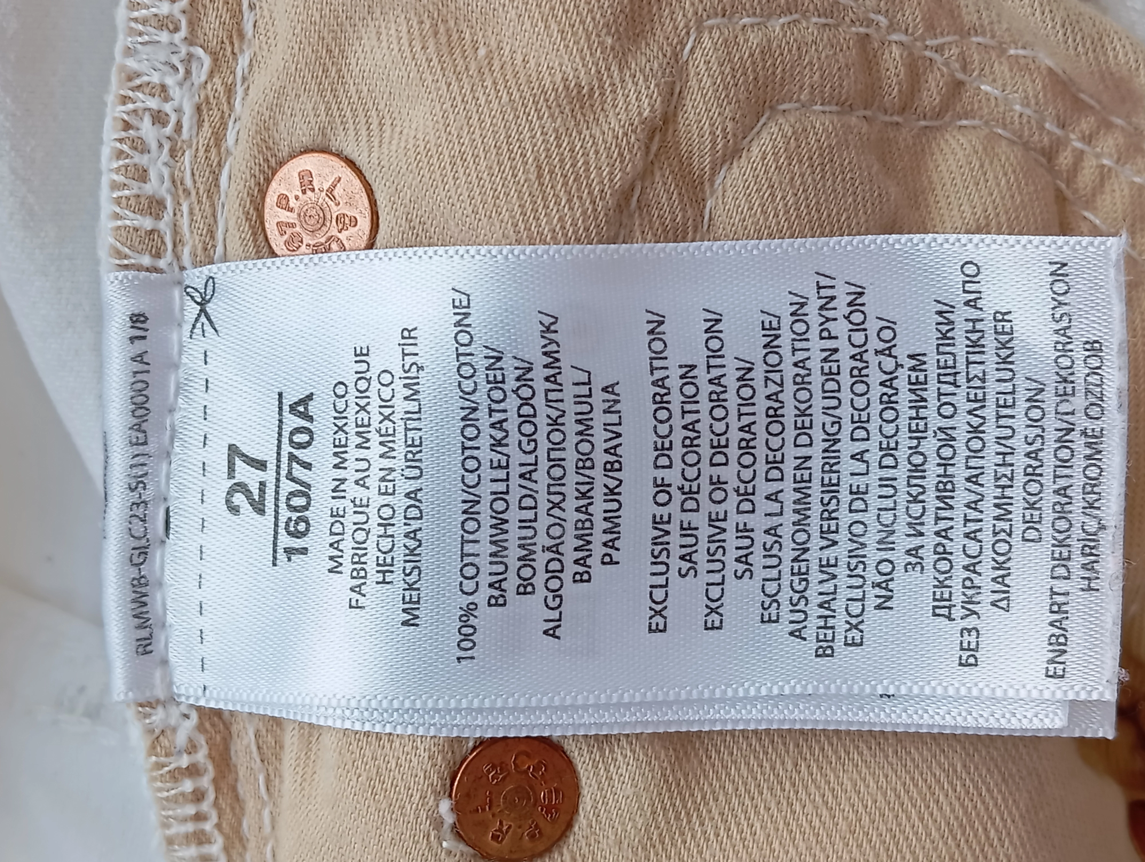 POLO RALPH LAUREN Jeans Donna Bianco Vita Alta (W27) - Foto 4 di 4