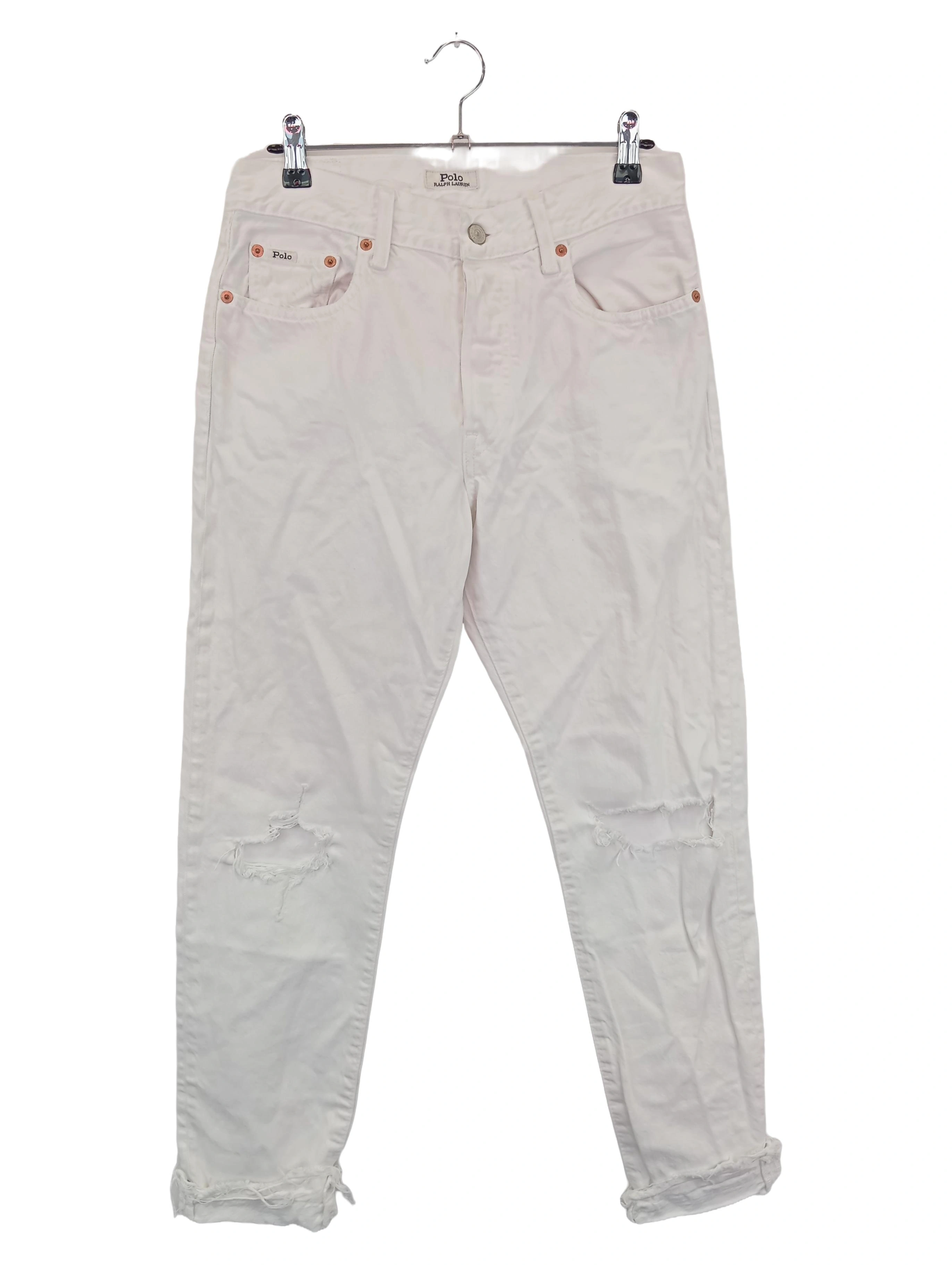 POLO RALPH LAUREN Jeans Donna Bianco Vita Alta (W27)