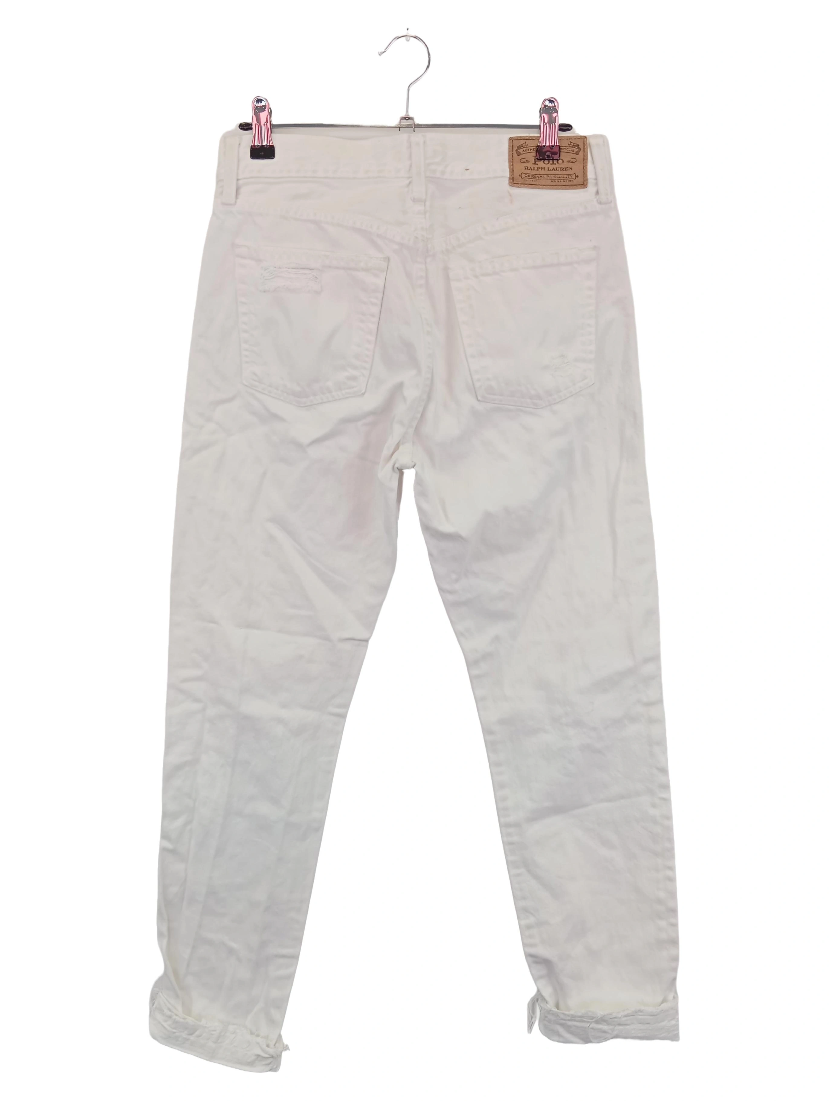 POLO RALPH LAUREN Jeans Donna Bianco Vita Alta (W27) - Foto 2 di 4