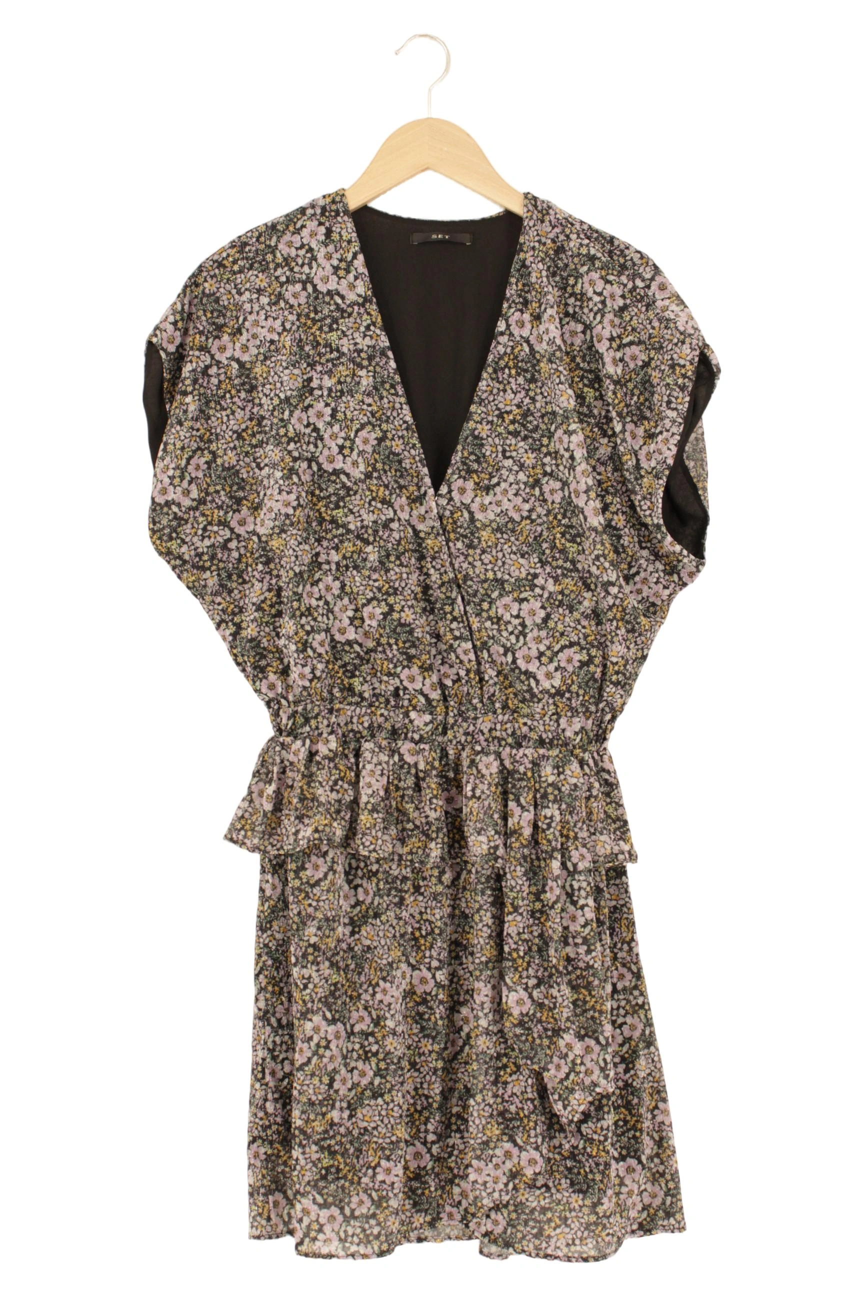 SET Damen Freizeitkleid Gr. 38/M Blumenmuster Mehrfarbig Midikleid 1