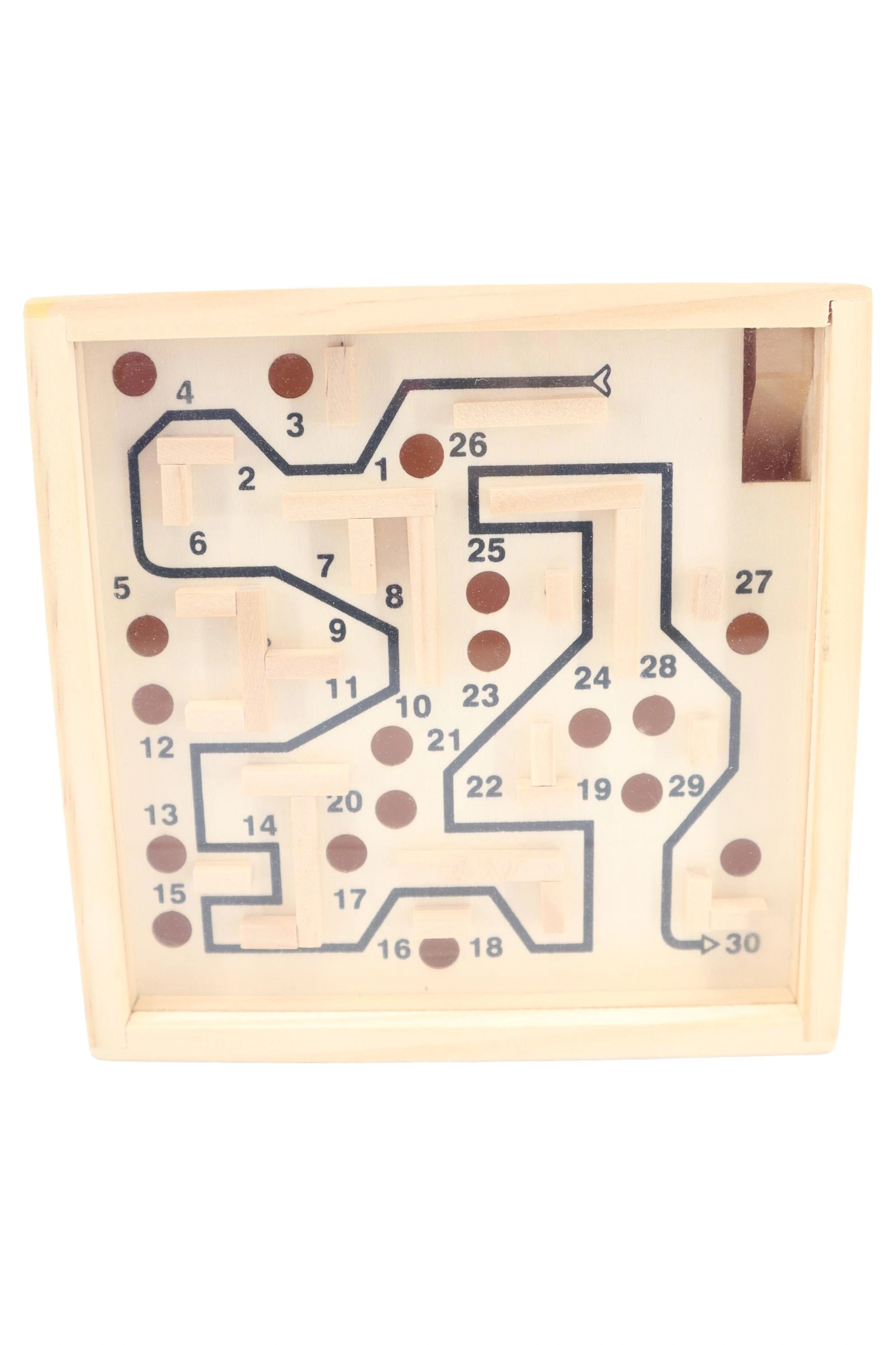 CARSTENSEN Motorikspielzeug Labyrinth Kugelspiel Holz Beige 16,5cm 1