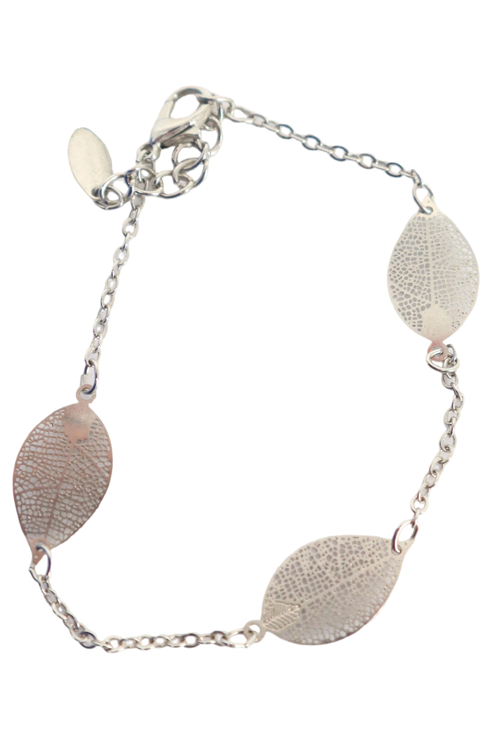 LBVYR Damen Armband Silber Charmant Blatt-Design 20cm 1