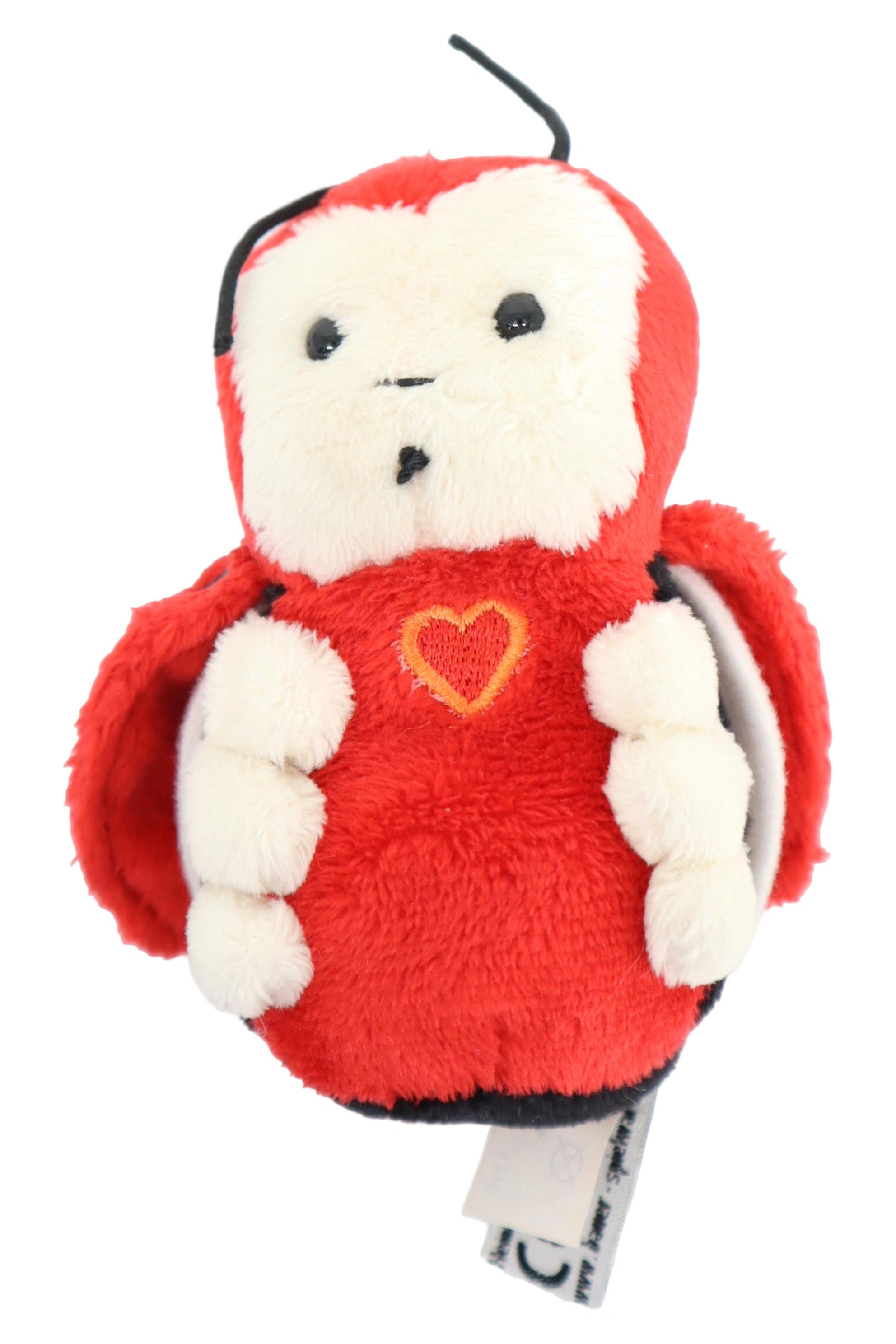 BAUER Baby Kuscheltier Marienkäfer Rot Weiß 9cm Stofftier mit Herz 1