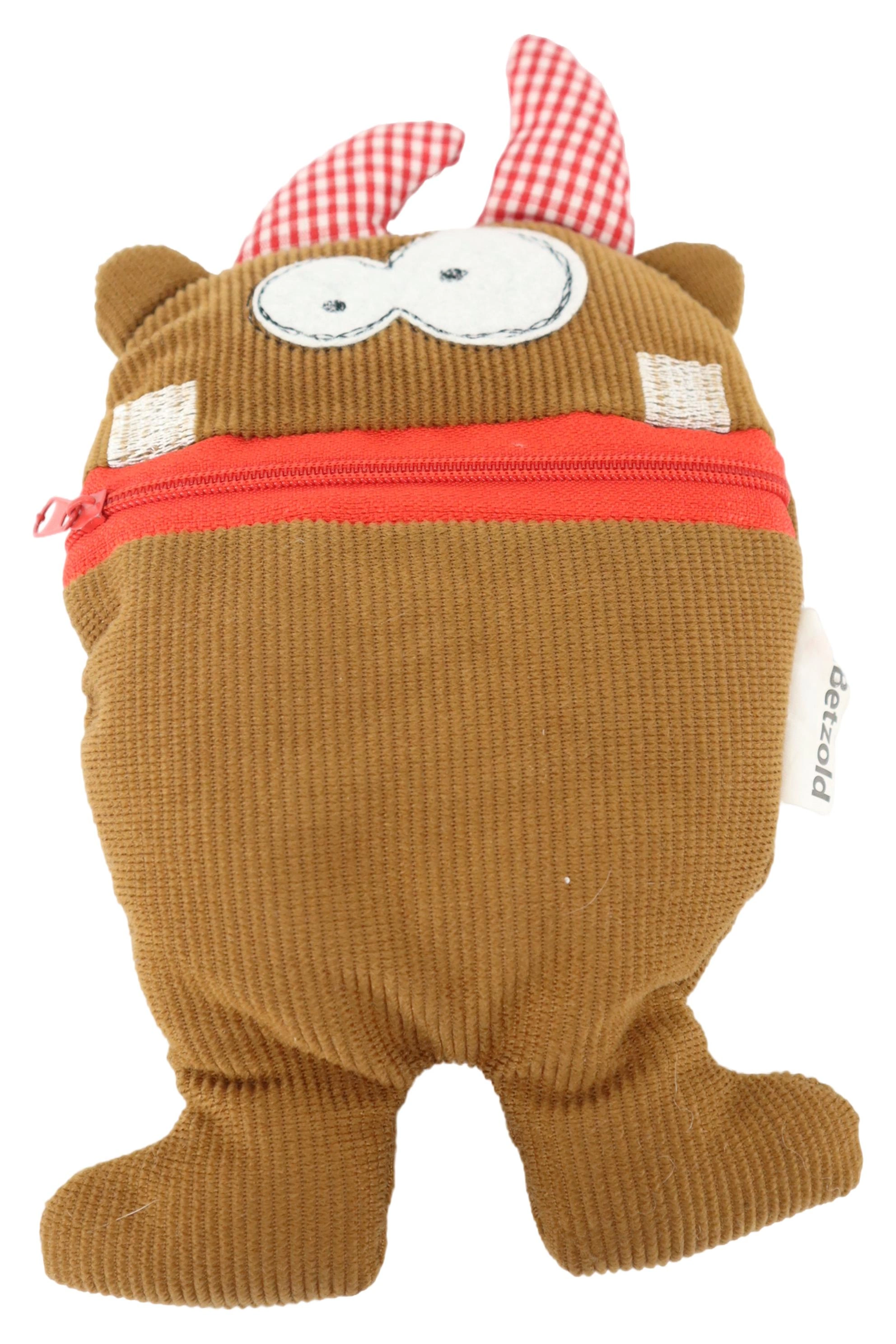 BETZOLD Baby Kuscheltier Monster Braun Strukturmuster Kariert 20cm 1