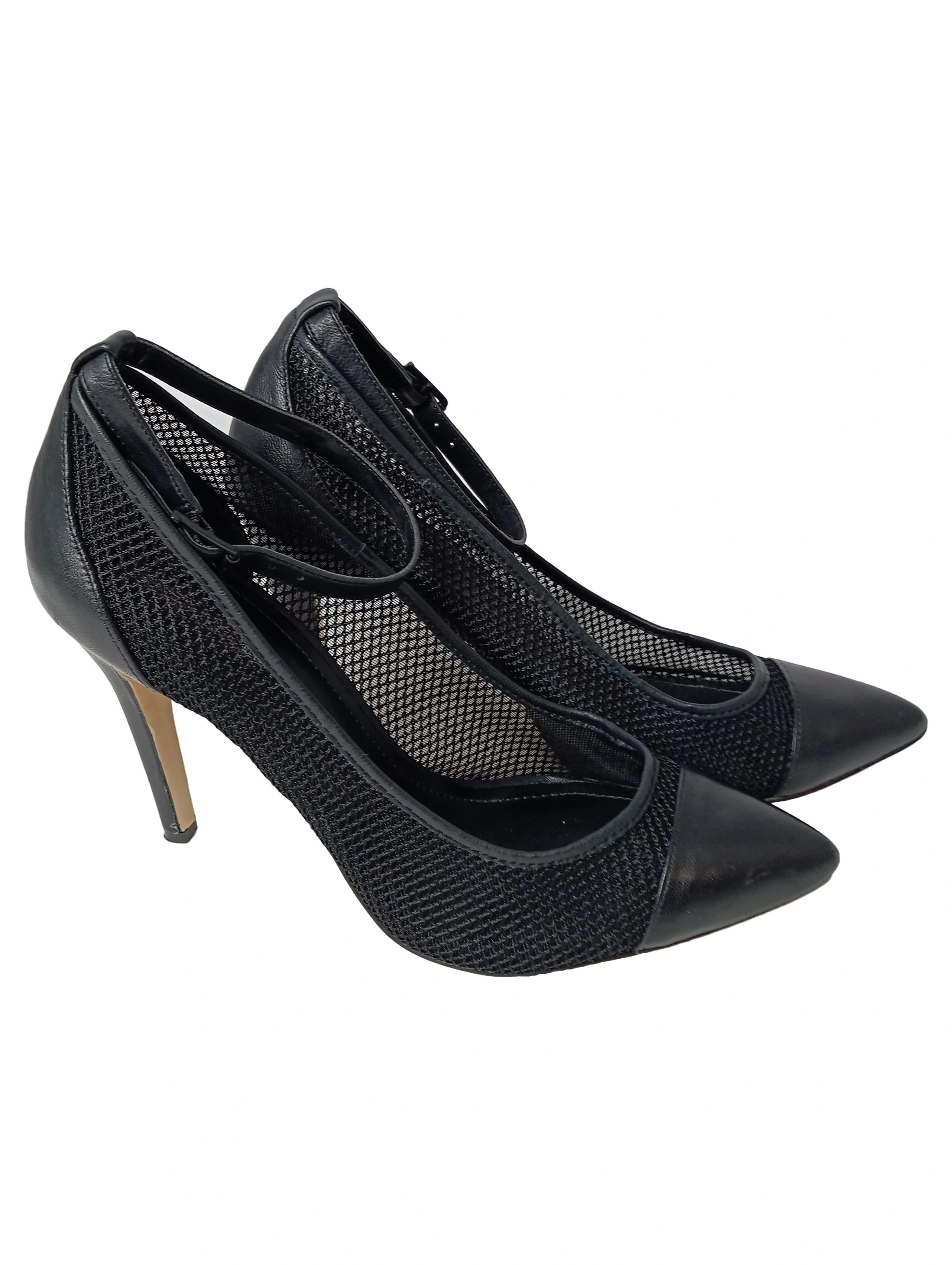 BCBGENERATION Pumps Damen 39.5 Schwarz Elegant Lochmuster Ankle Strap 1