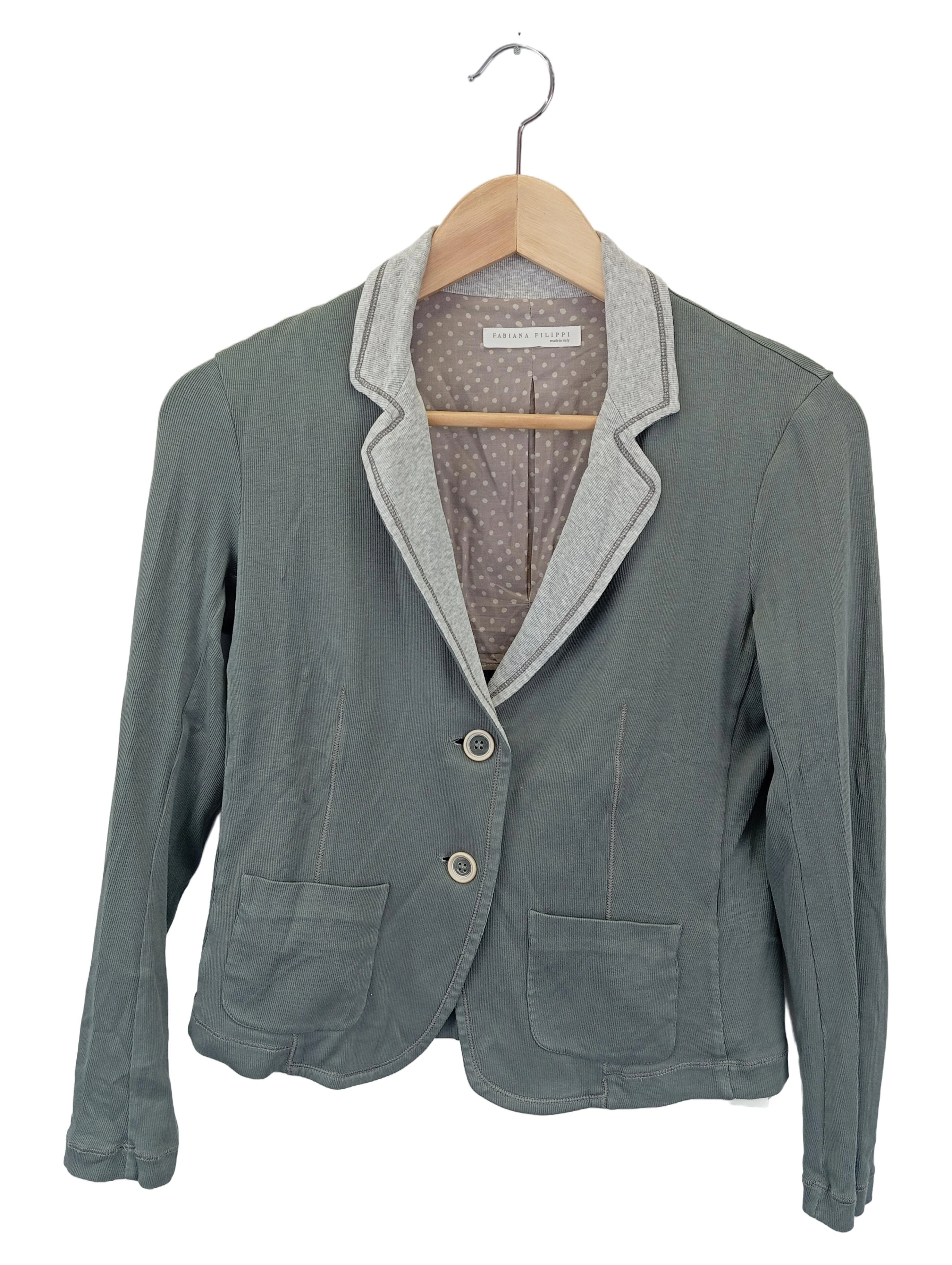 FABIANA FILIPPI Damen Sweatjacke Gr. 36/S Grau Baumwolle 1