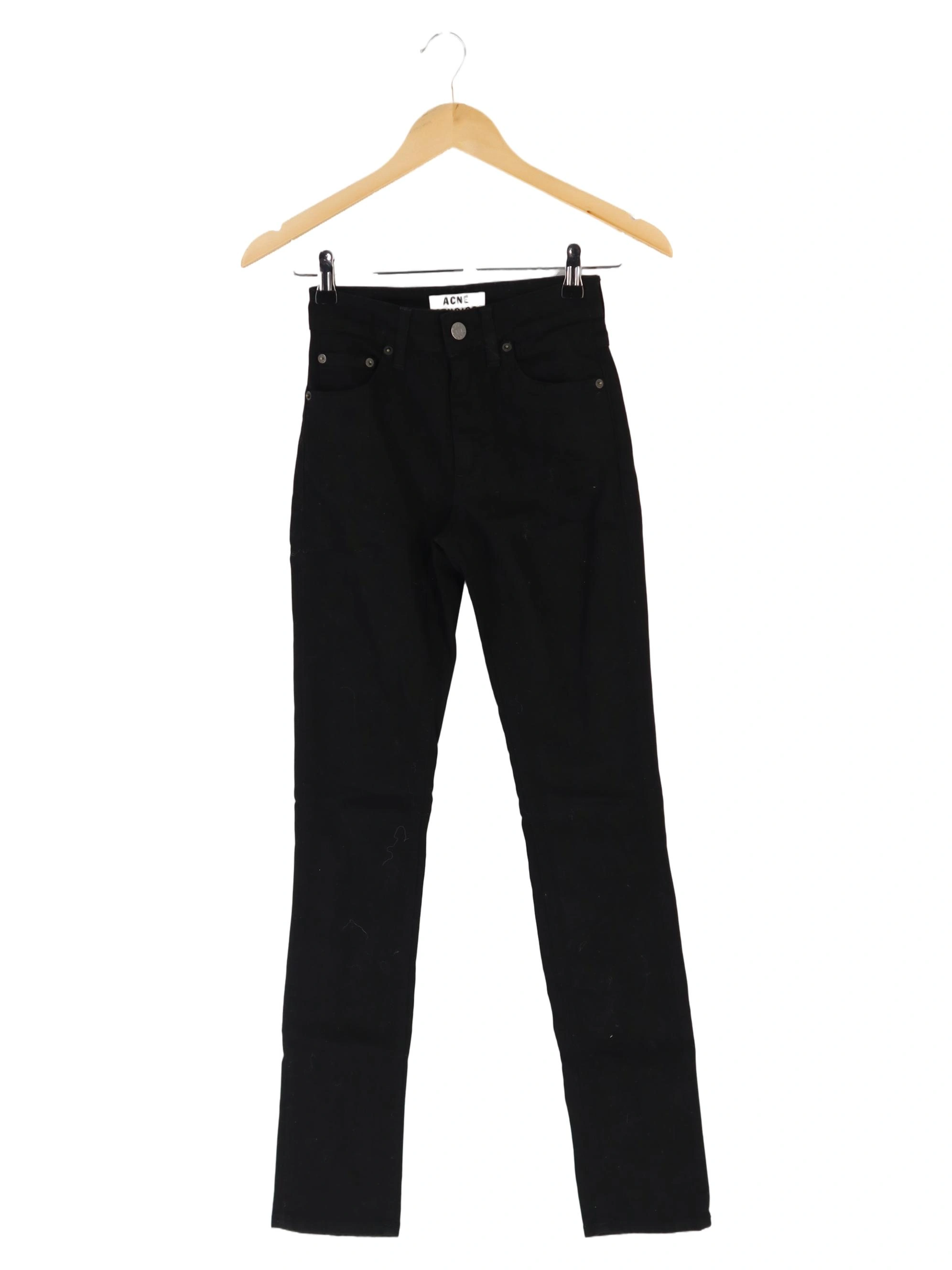 ACNE STUDIOS Damen Jeans Straight Leg W25/34/XS Schwarz Needle Lakey Black 1