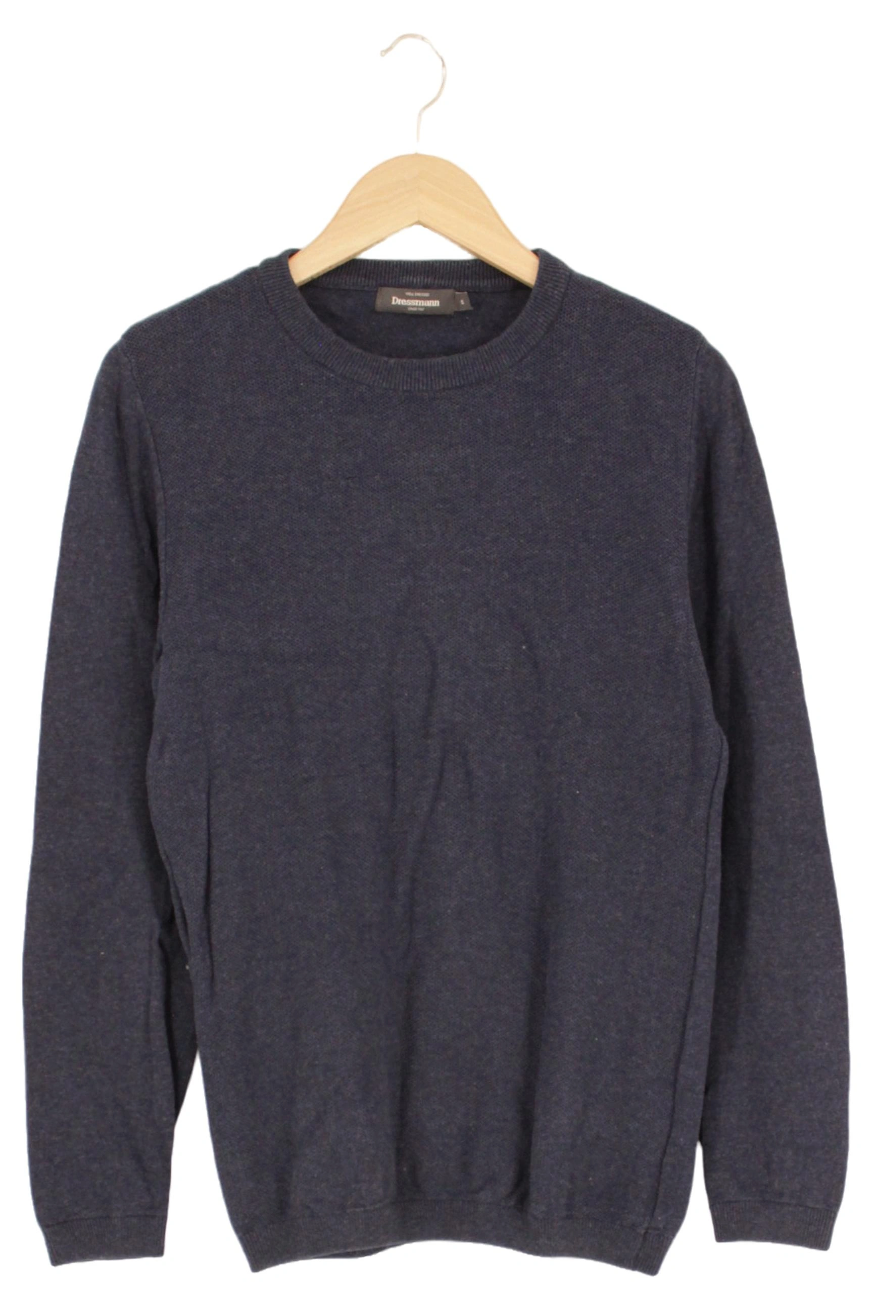DRESSMANN Herren Pullover Gr. 46/S Blau Klassisch Baumwolle 1