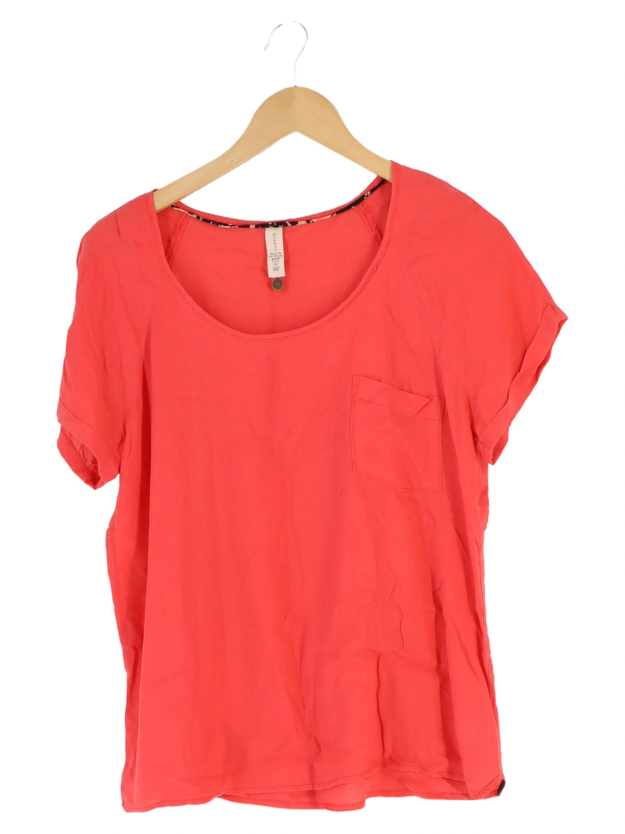 CAMPUS BY MARC O POLO Bluse Damen 36/S Rot Viskose Casual Kurzarm 1