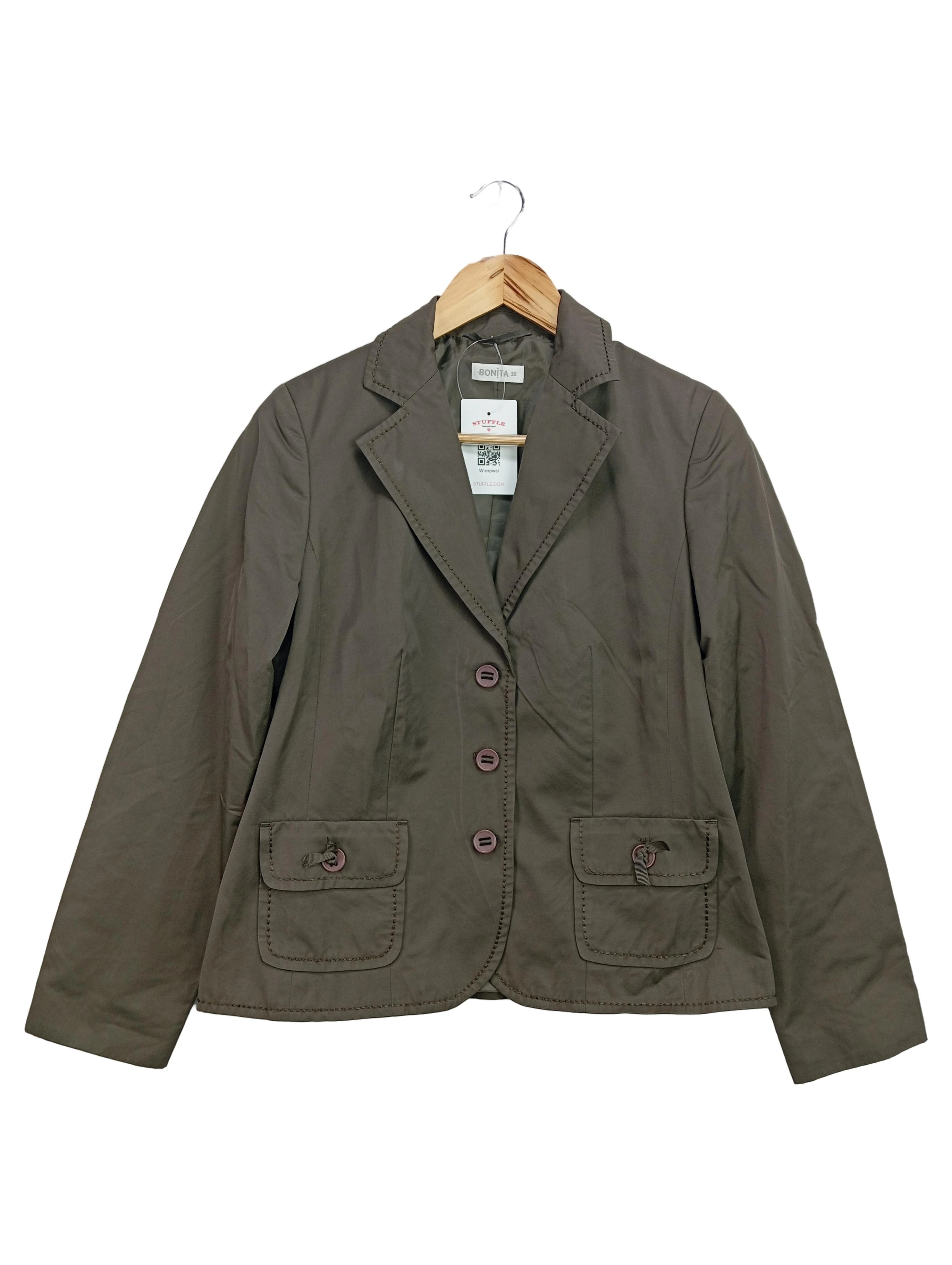 BONITA Blazer Damen Gr. 38 Grau Klassisch Baumwolle Business Büro Jacke 1