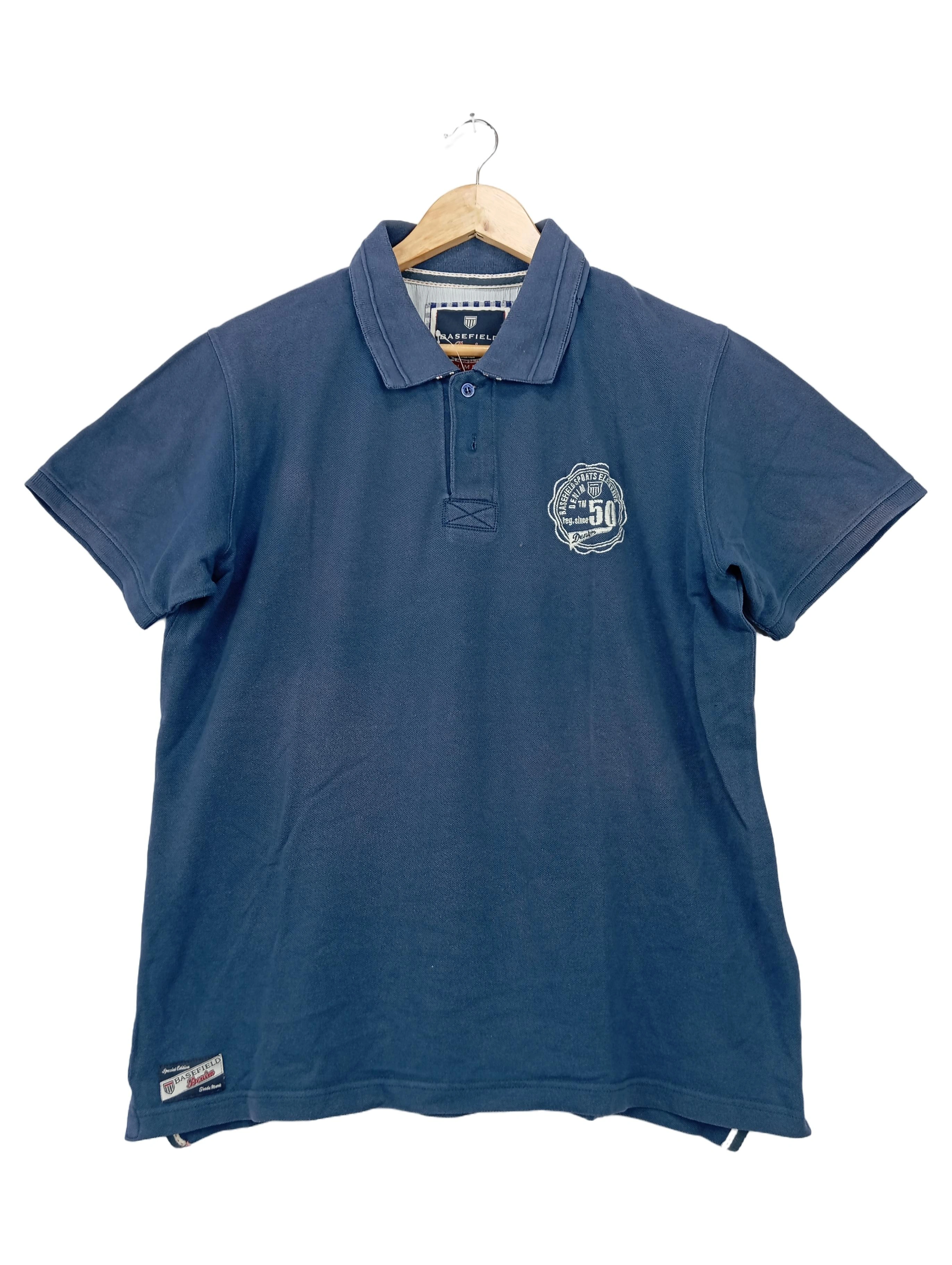 BASEFIELD DENIM Poloshirt Herren 52/L Blau Klassisch Casual 1