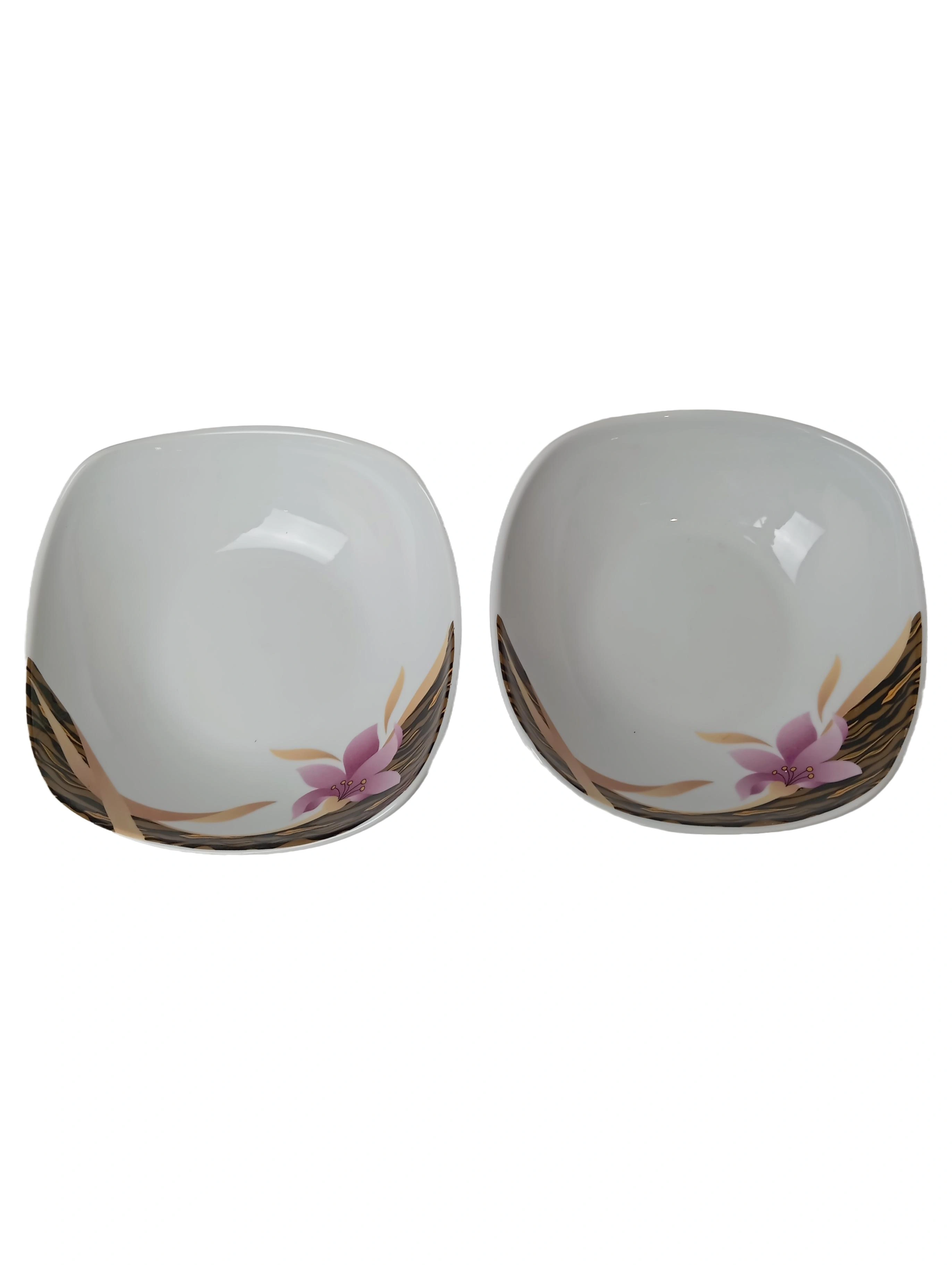 CREATABLE Müslischale Weiß Blumen 16cm 2er Set Frühstücksschale 1