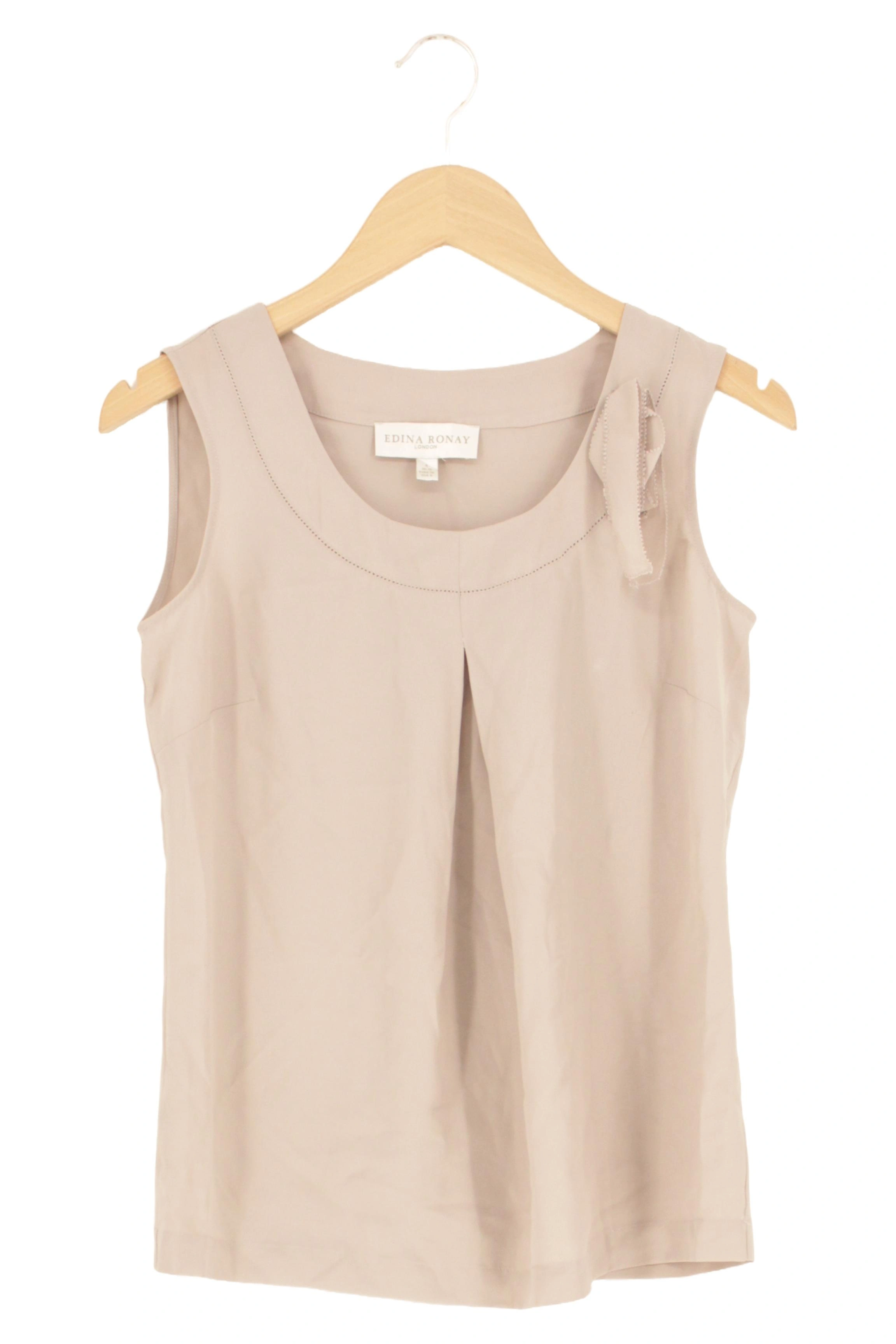 EDINA RONAY Damen Top Beige Gr. 36/S Klassisch Elegant Ärmellos 1
