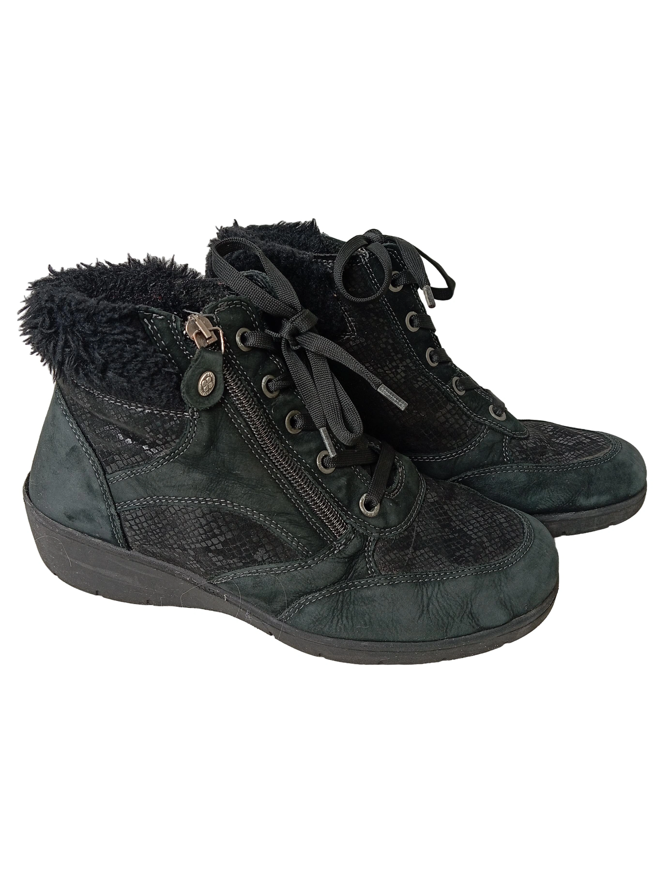 MEDICUS Damen Stiefel Gr. 37.5 Schwarz Winterstiefel Warmfutter Schnürung 1