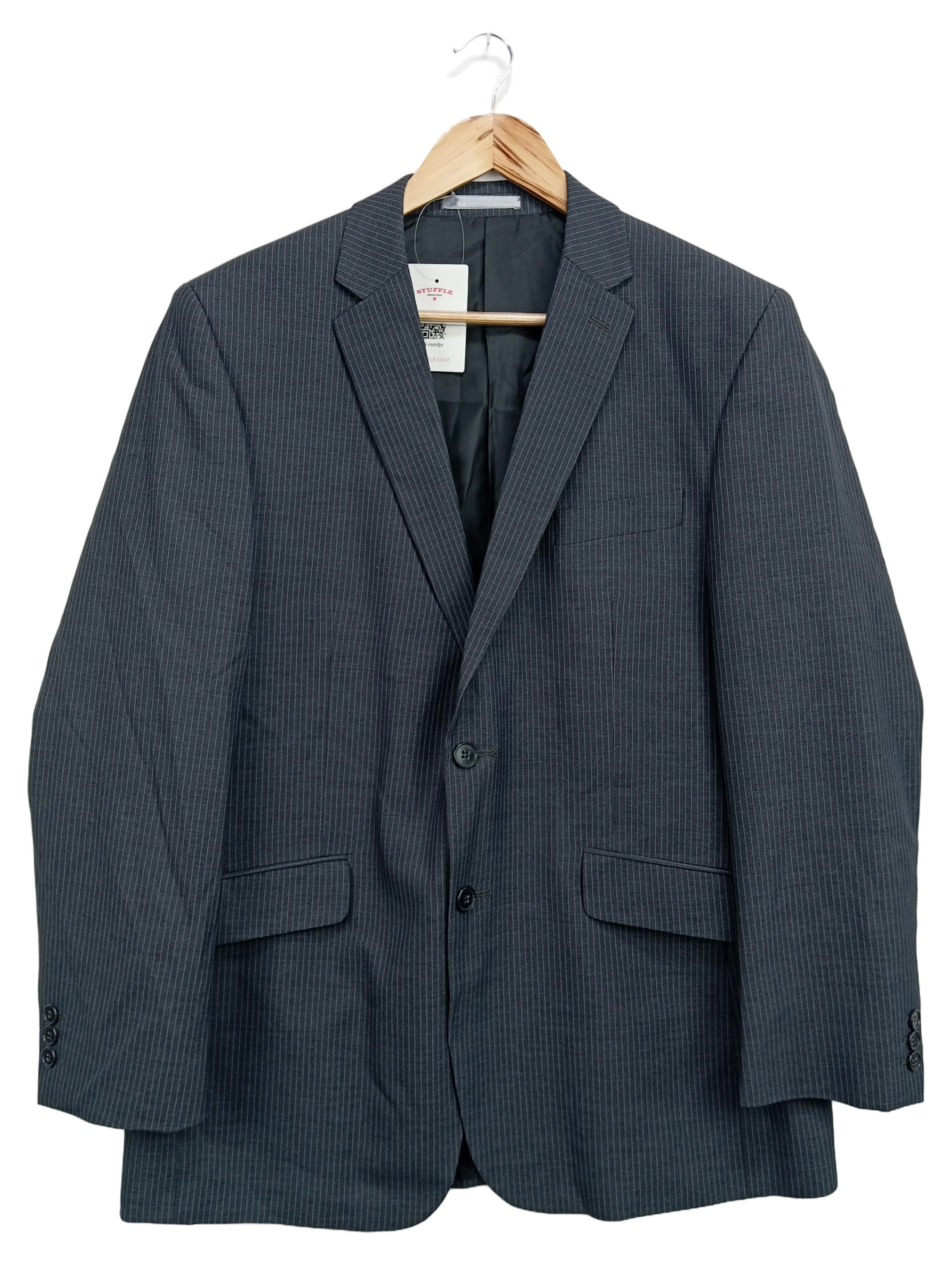 BURTON Herren Sakko Anzugjacke Grau Gestreift Gr. 52/XL Business Elegant 1
