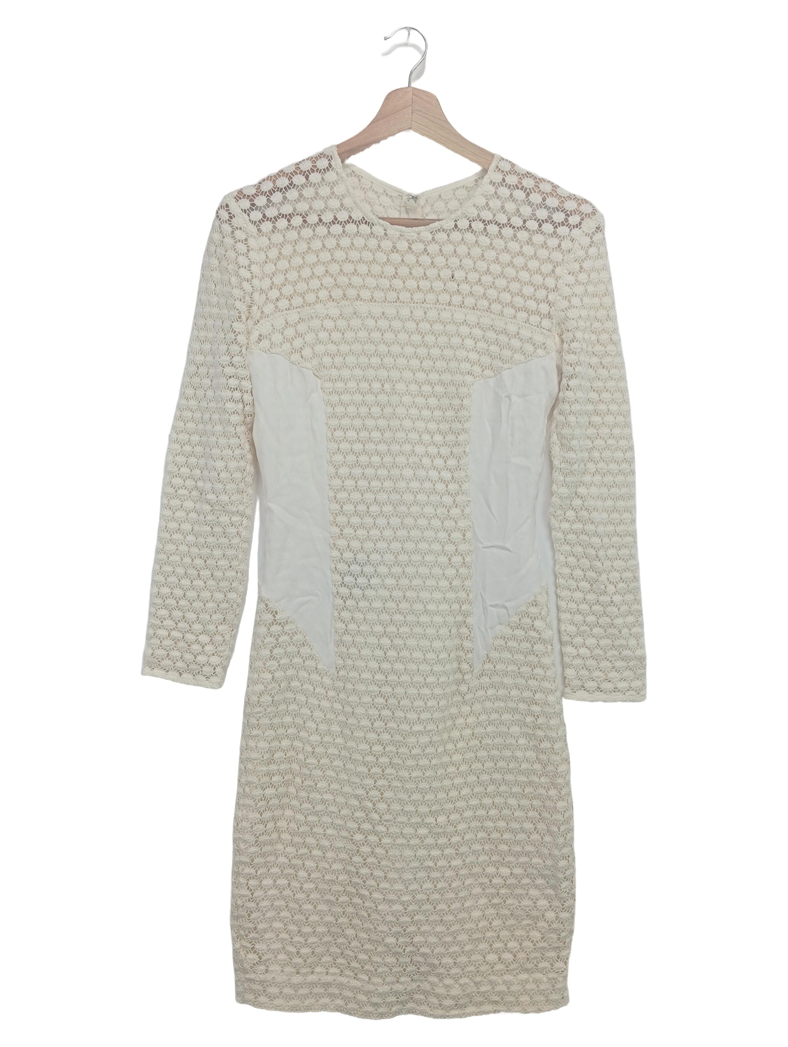 BY MALENE BIRGER Etuikleid Damen 34/XS Weiß Elegant Lochmuster Business 1